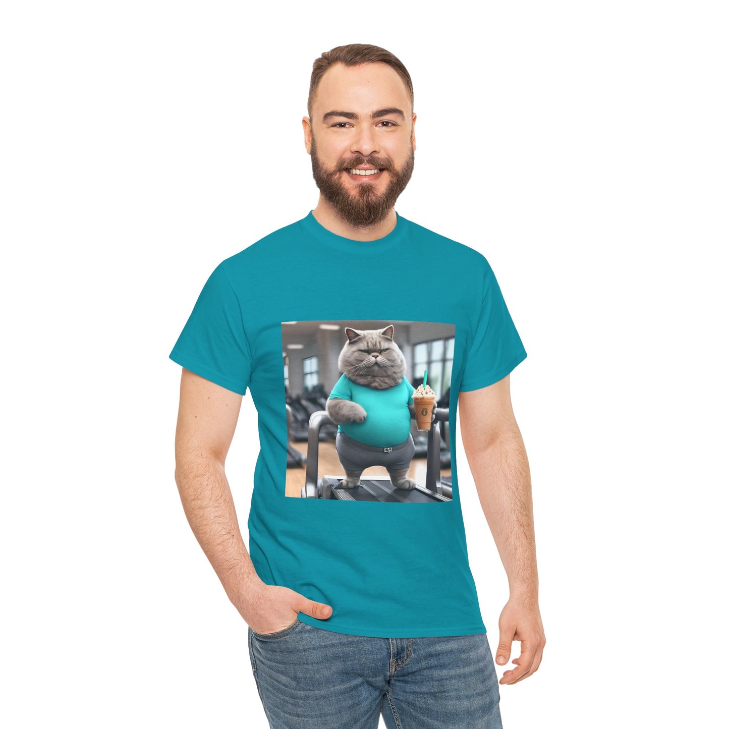 Funny Fat Cat On The Treadmill - Flashlander Gym Shirt