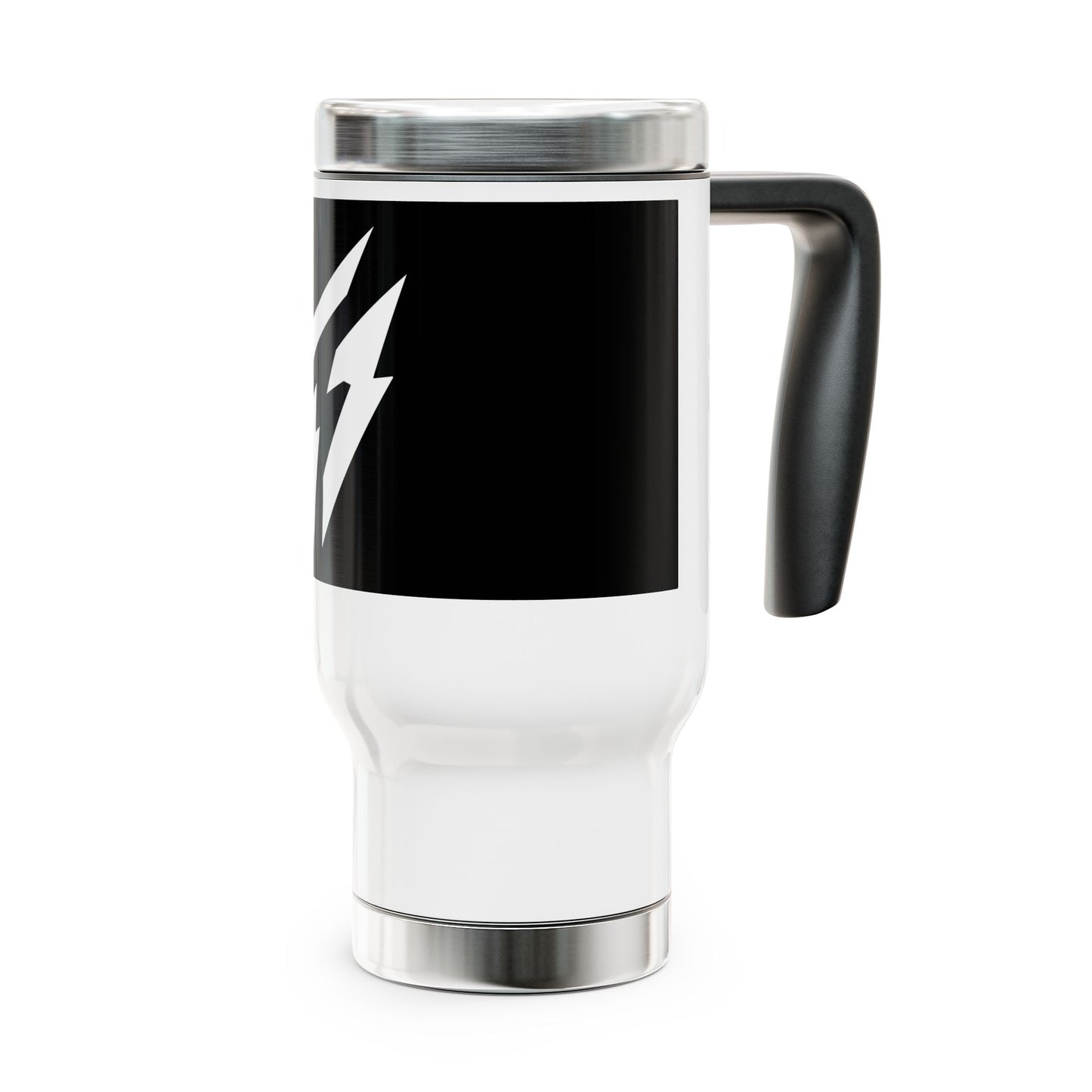 Flashlander Stainless Steel Travel Sports Mug with Handle 14oz White and Black