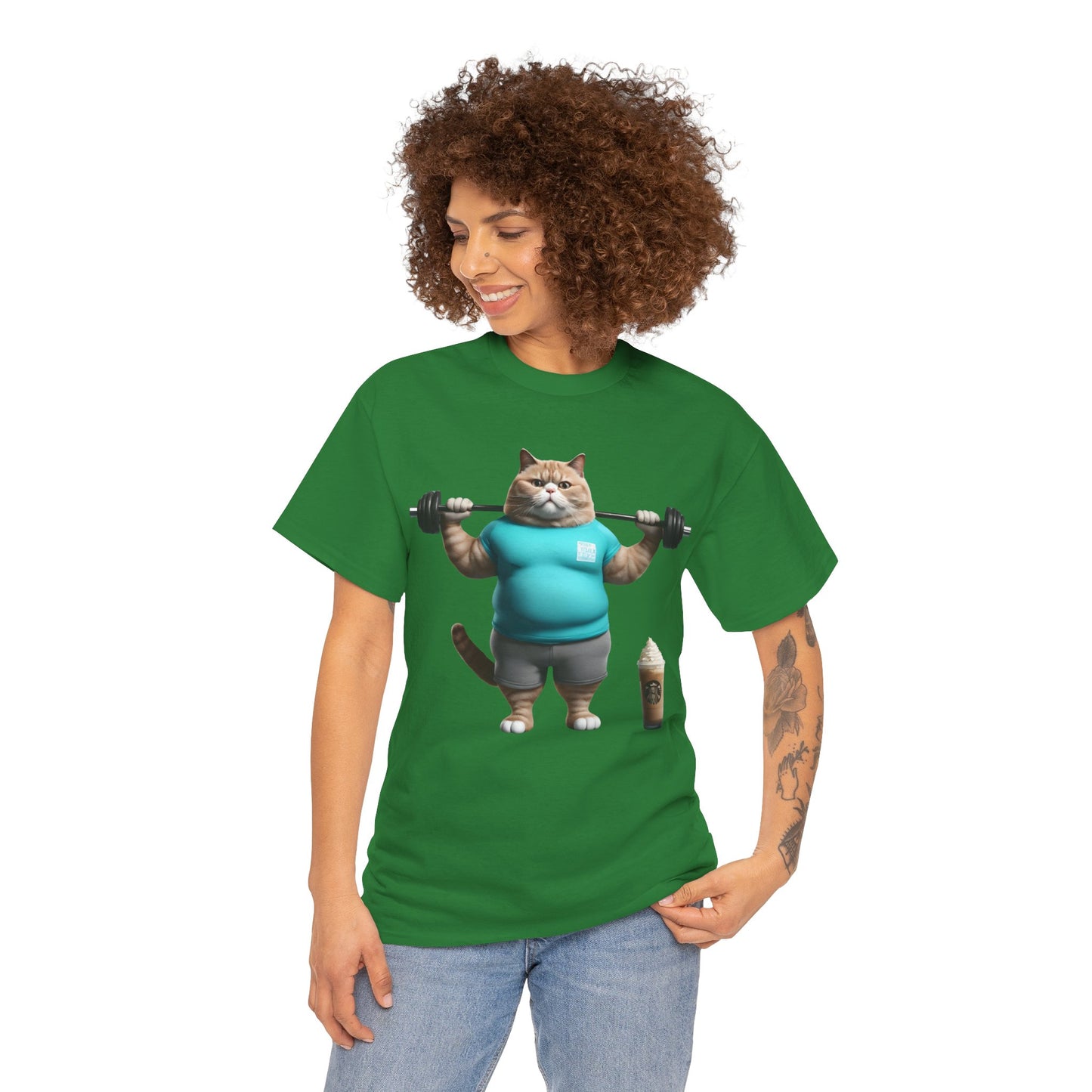 Funny Fat Cat Lifting - Flashlander Gym Shirt