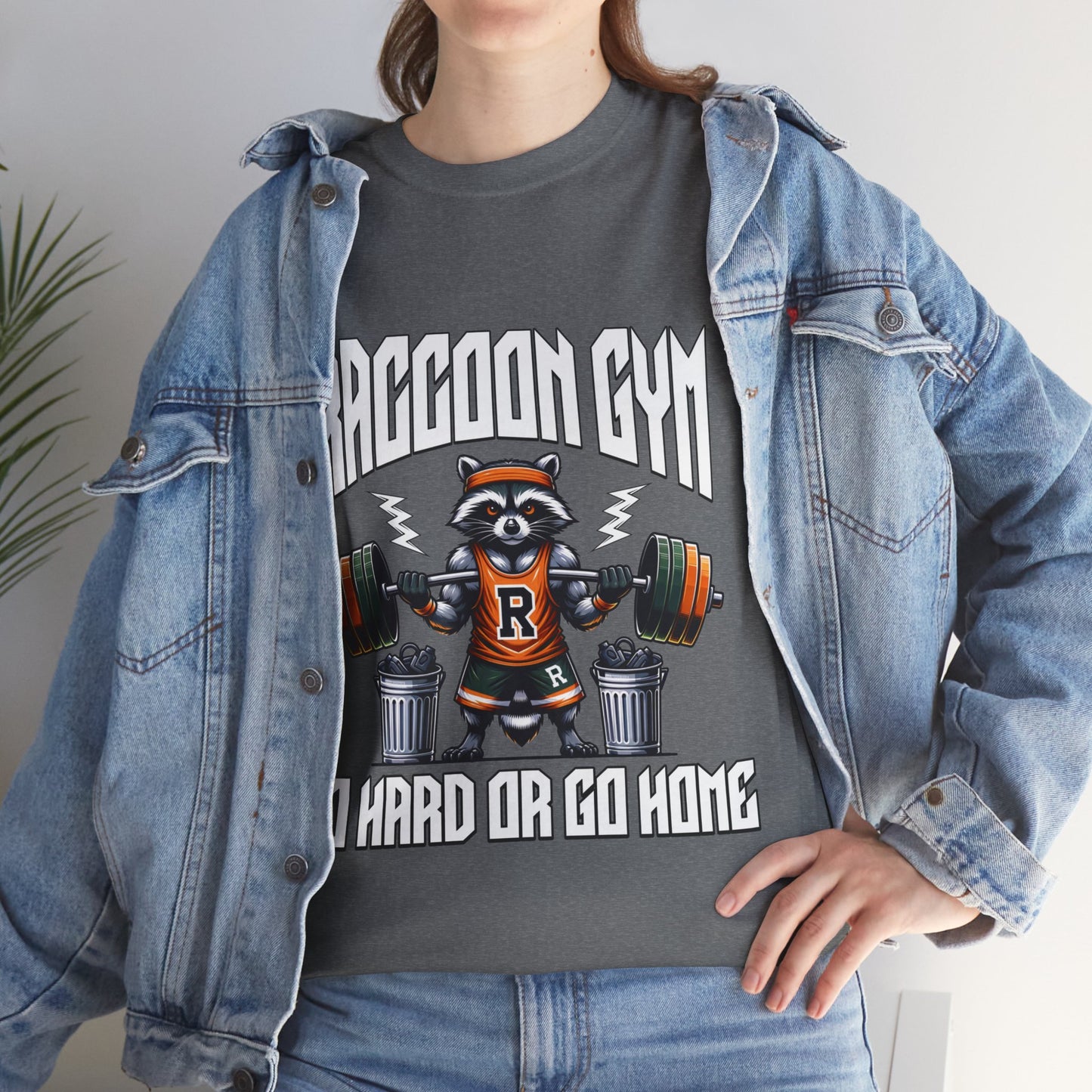 Raccoon Bodybuilder Shirt Flashlander Go Hard or Go Home Gym T-Shirt Cotton Unisex Graphic Tee