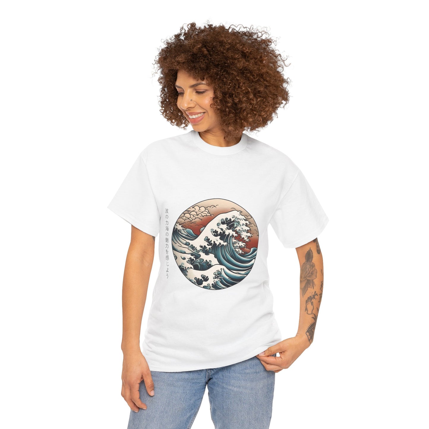 Japanese Sea Waves with Custom Japanese Name - Flashlander Gym Shirt