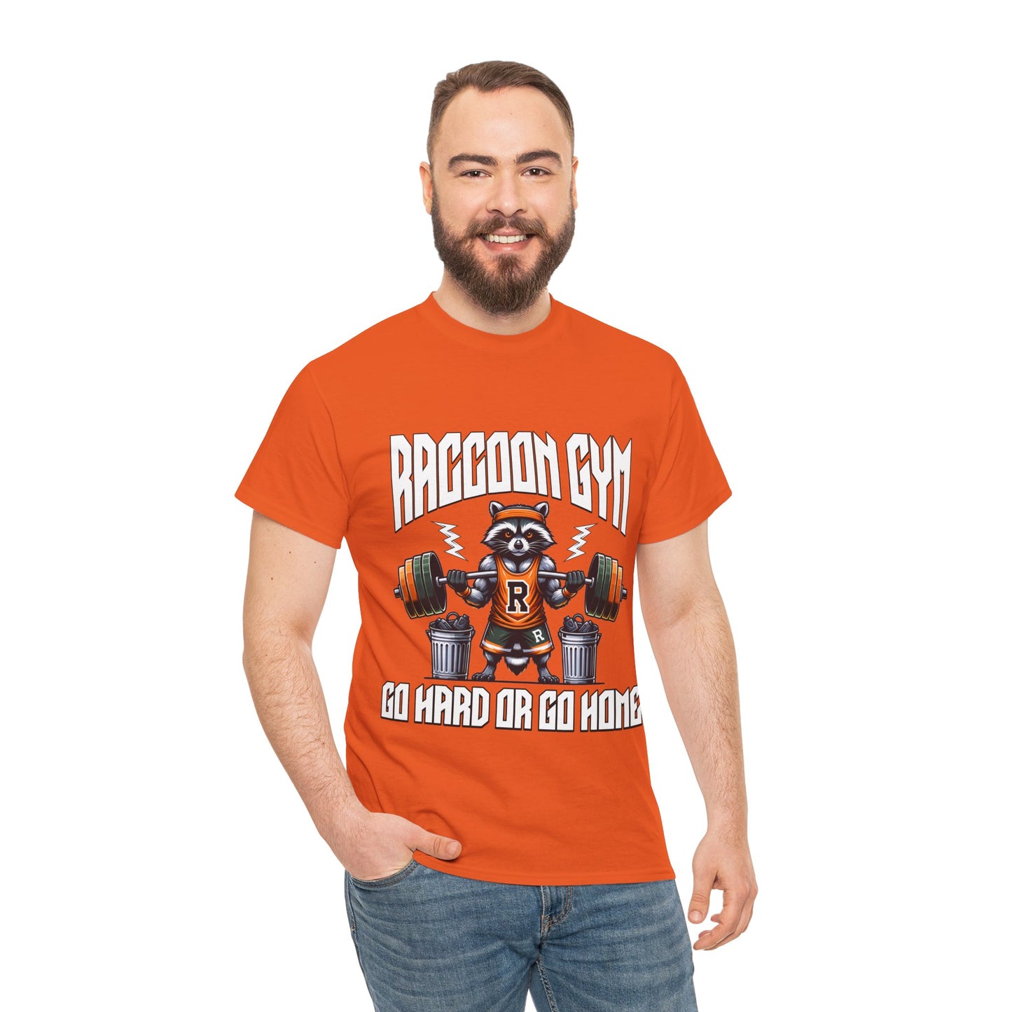 Raccoon Bodybuilder Shirt Flashlander Go Hard or Go Home Gym T-Shirt Cotton Unisex Graphic Tee