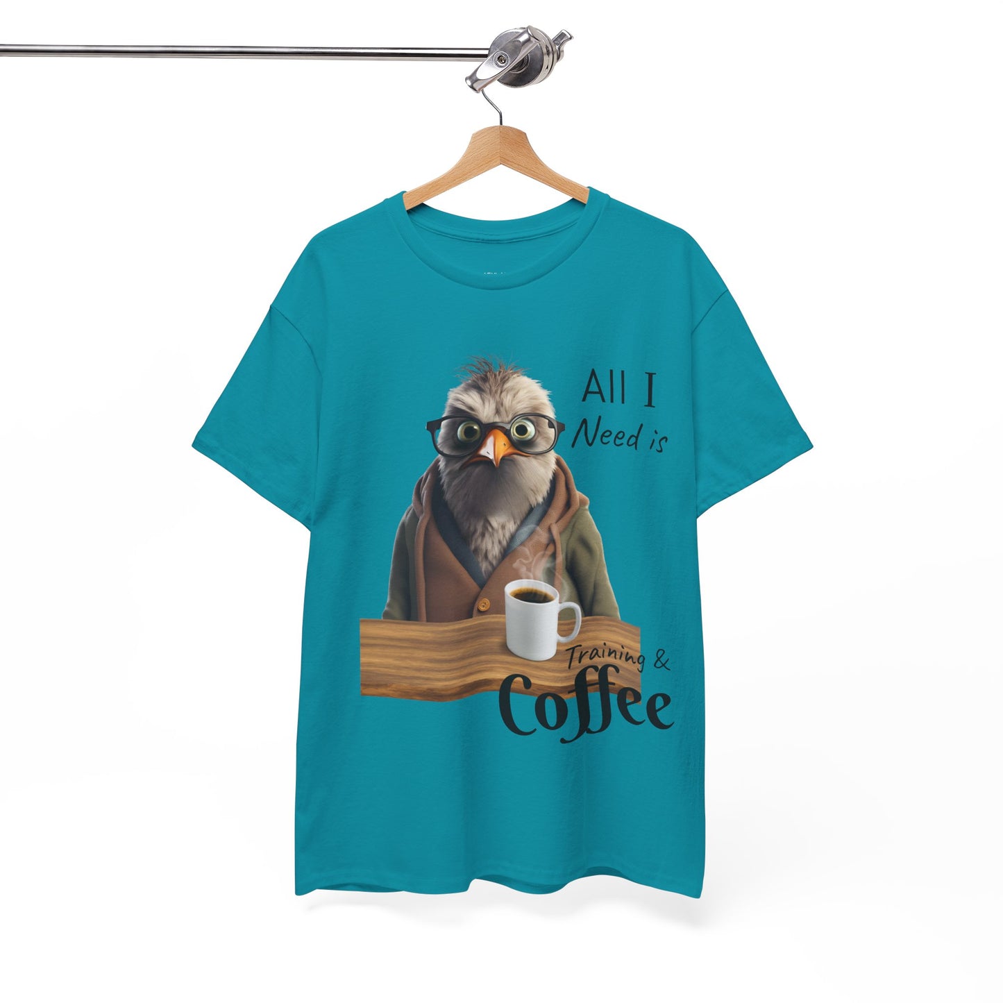 Tout ce dont j'ai besoin, c'est d'une formation et d'un café - T-shirt drôle d'oiseau - Flashlander Gym Shirt