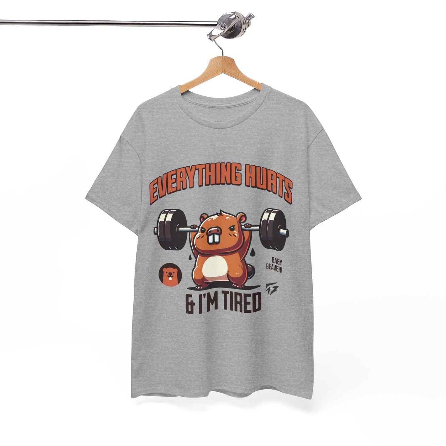 T-shirt de sport Beaver Everything Hurts &amp; I'm Tired T-shirt de sport Flashlander en coton unisexe noir anthracite T-shirt graphique de performance