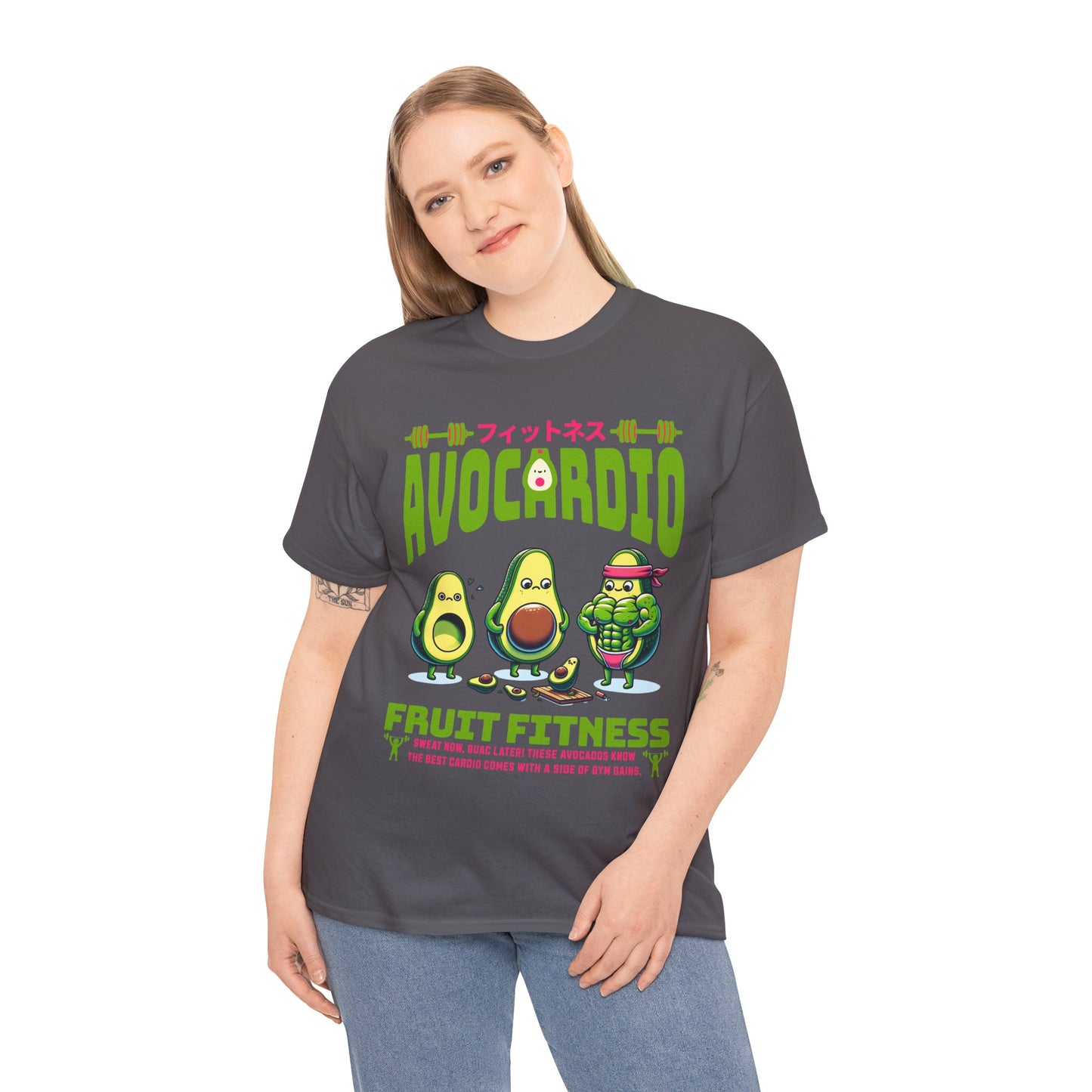 Avocardio Active Gym Shirt Avocado Fitness Graphic Tee