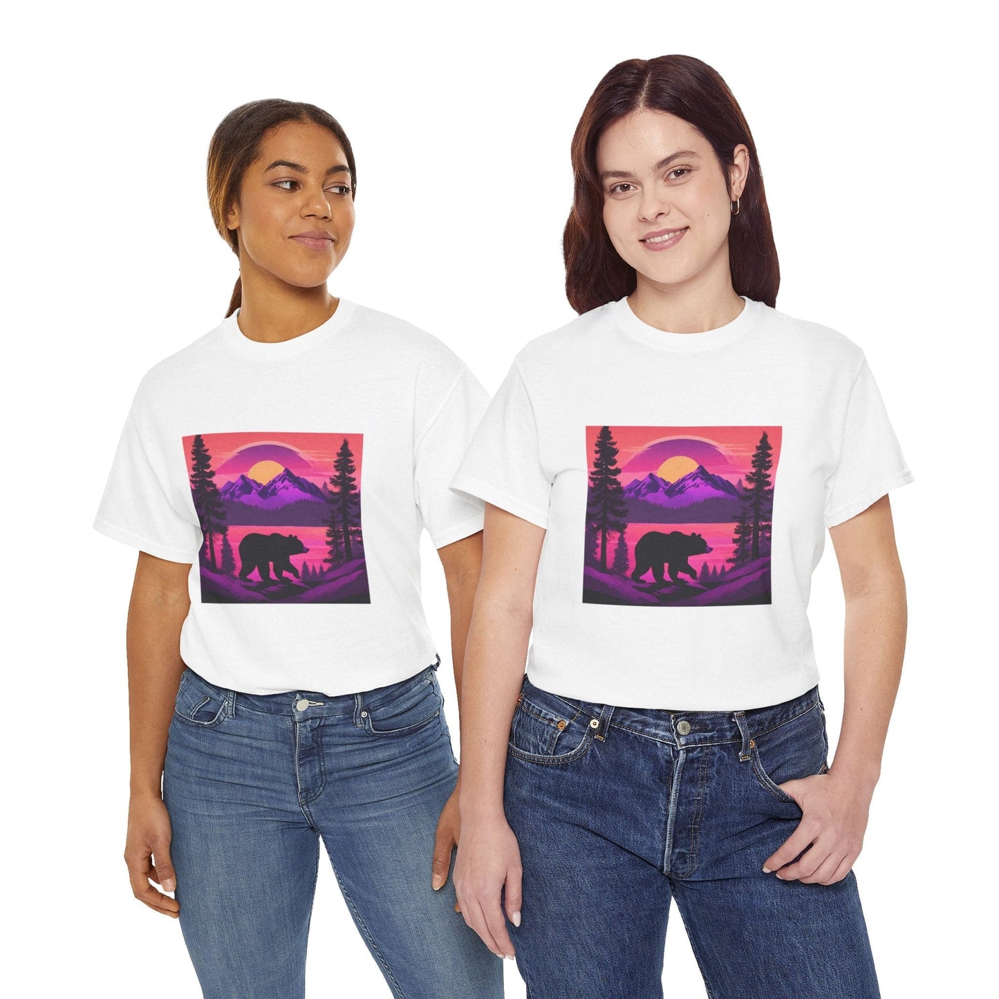 T-shirt graphique Bear Majestic Sunset Flashlander