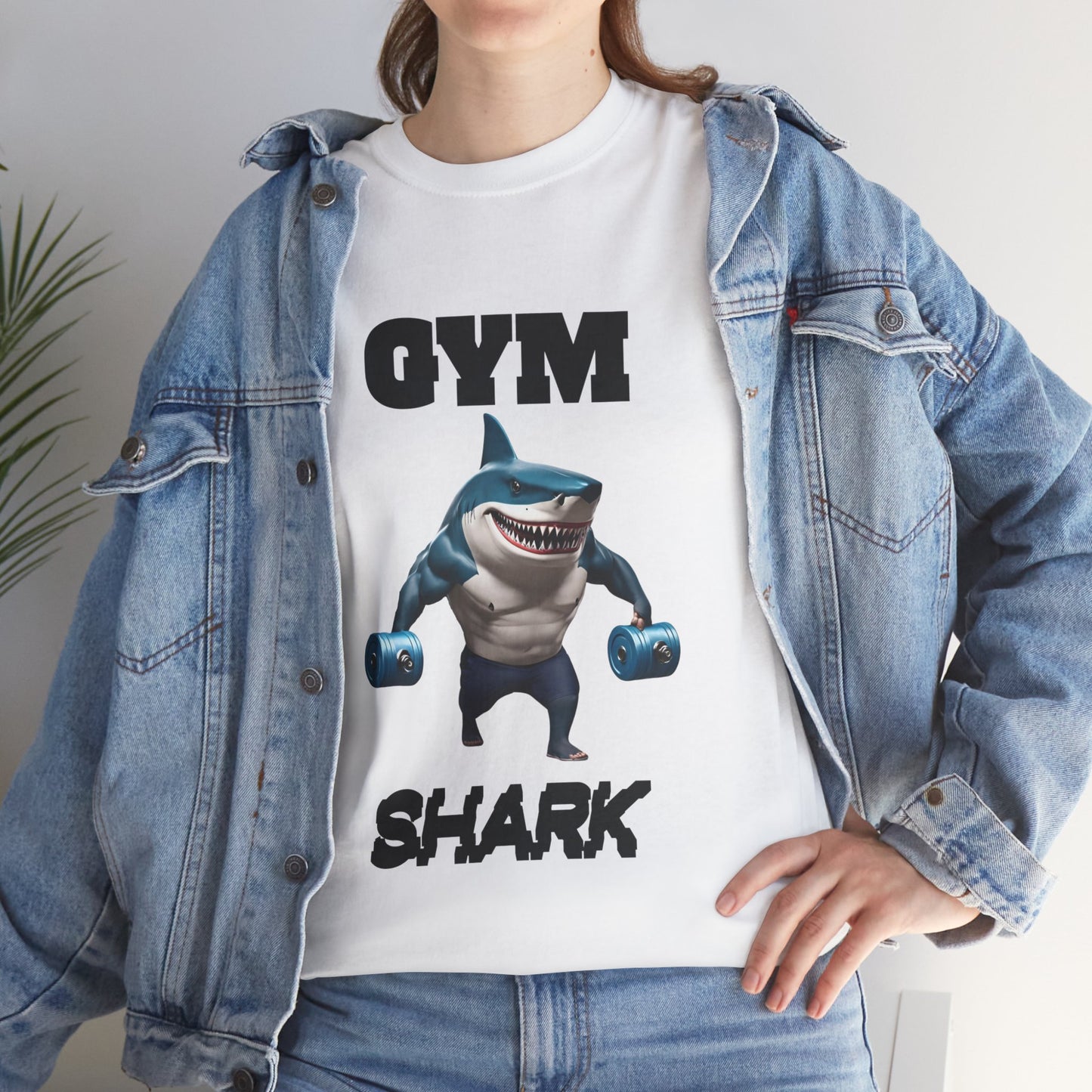 Gym Shark Performance Shirt Flashlander Cotton Unisex Charcoal Black Graphic Tee