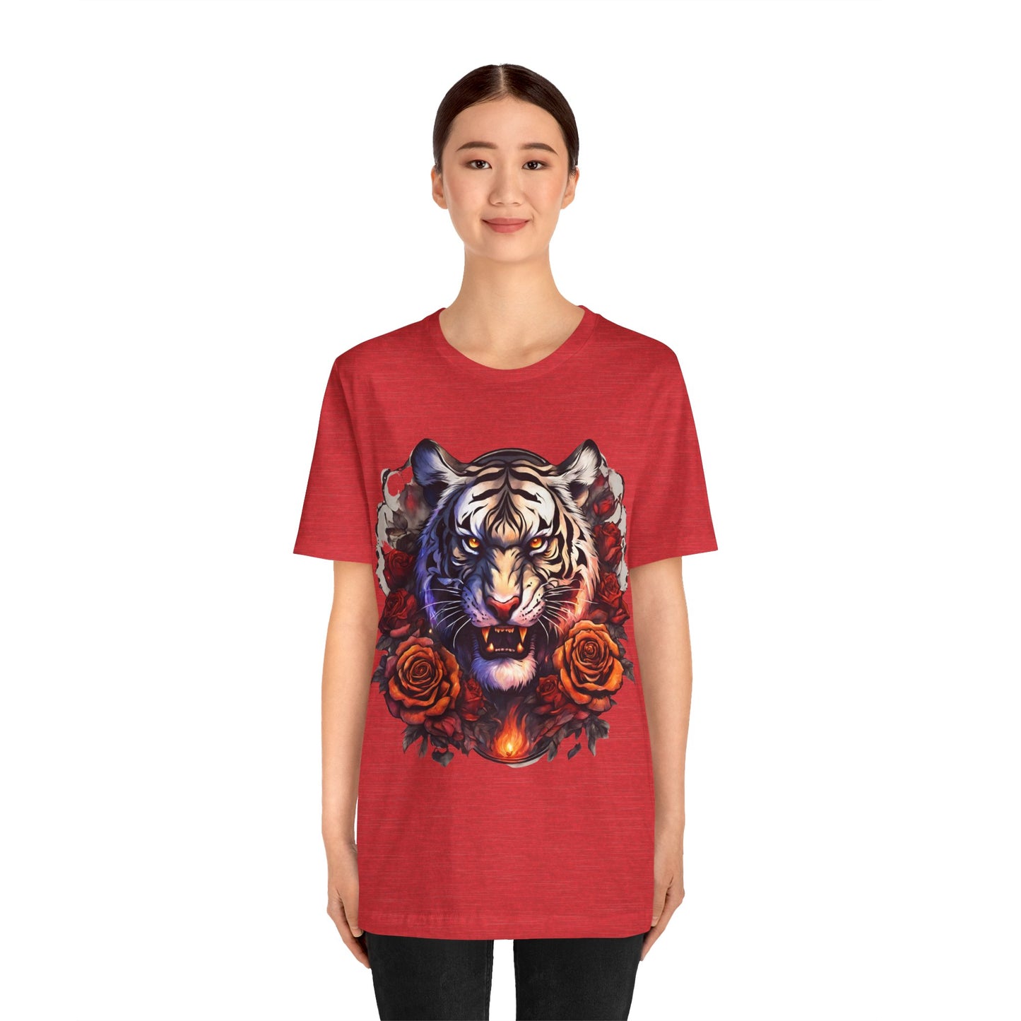 White Tiger Flames Flashlander Gym Shirt