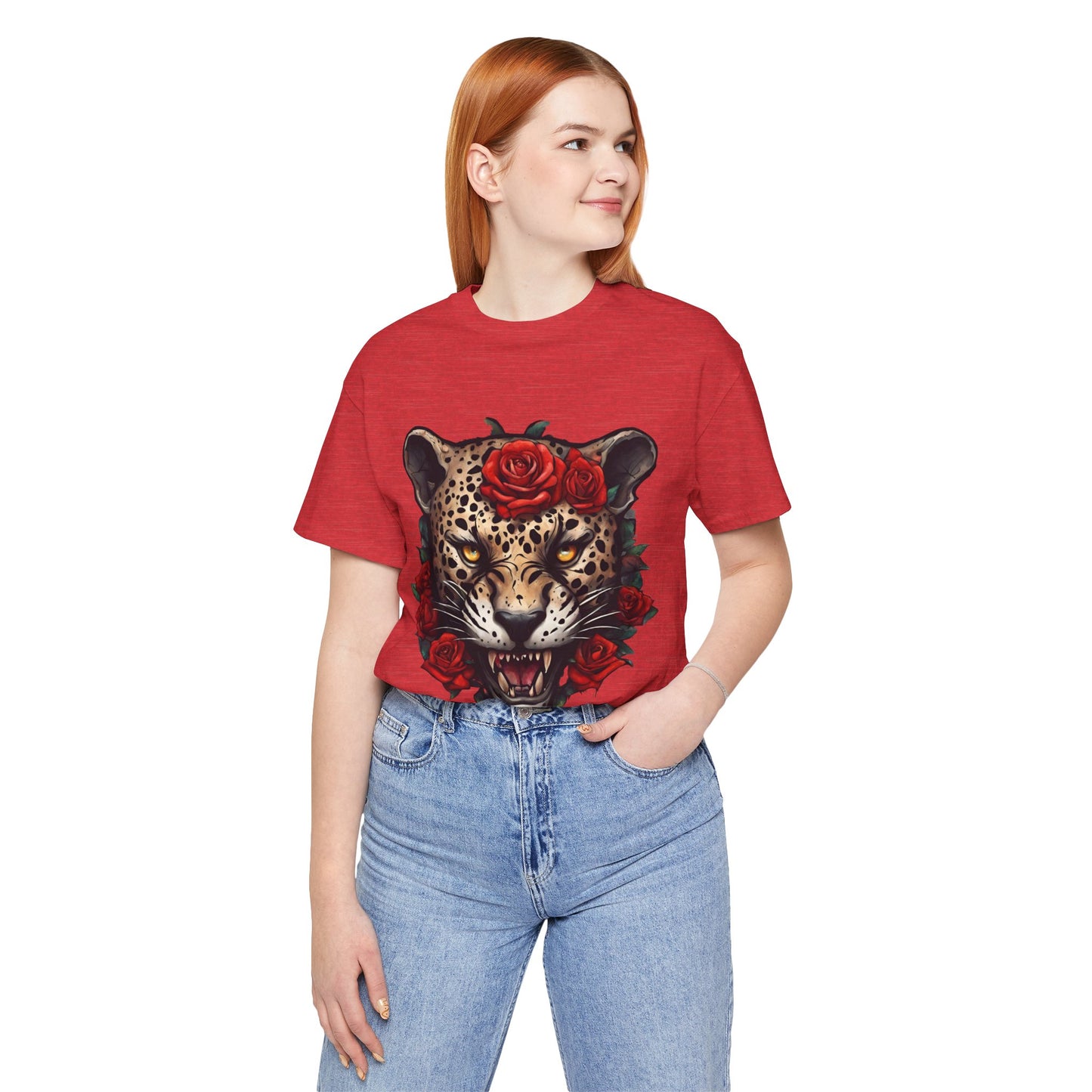 Jaguar Flames and Roses Graphic Tee Flashlander