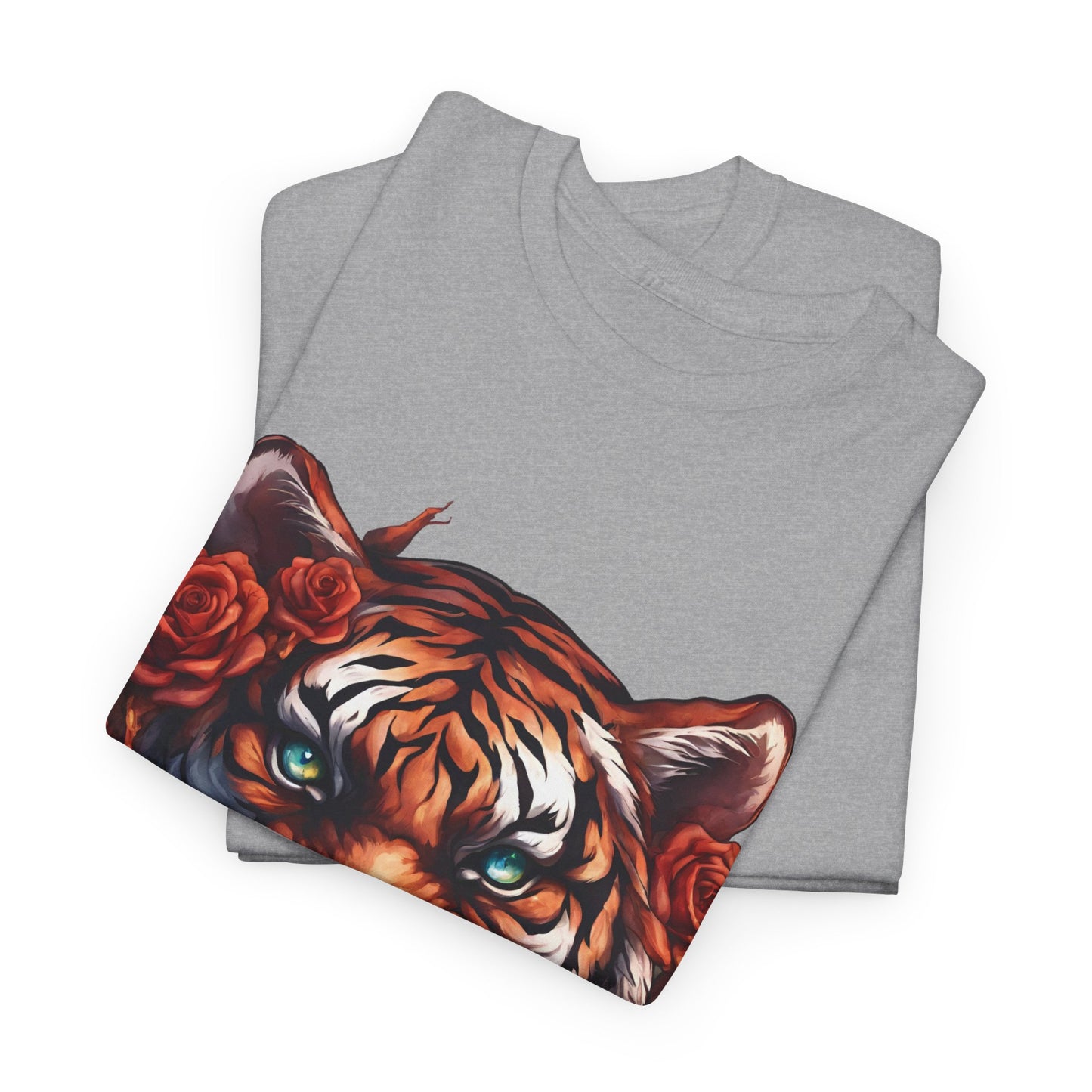 Tiger Flames and Roses T-Shirt Flashlander