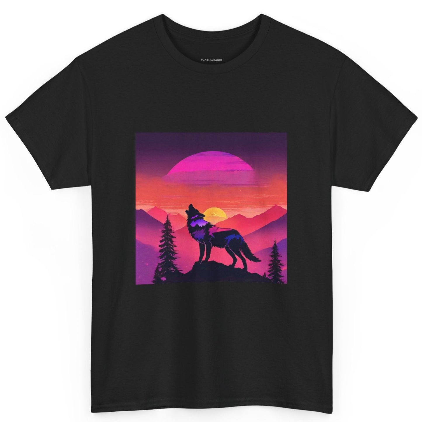 Wolf Majestic Sunset Gaphic Tee Flashlander