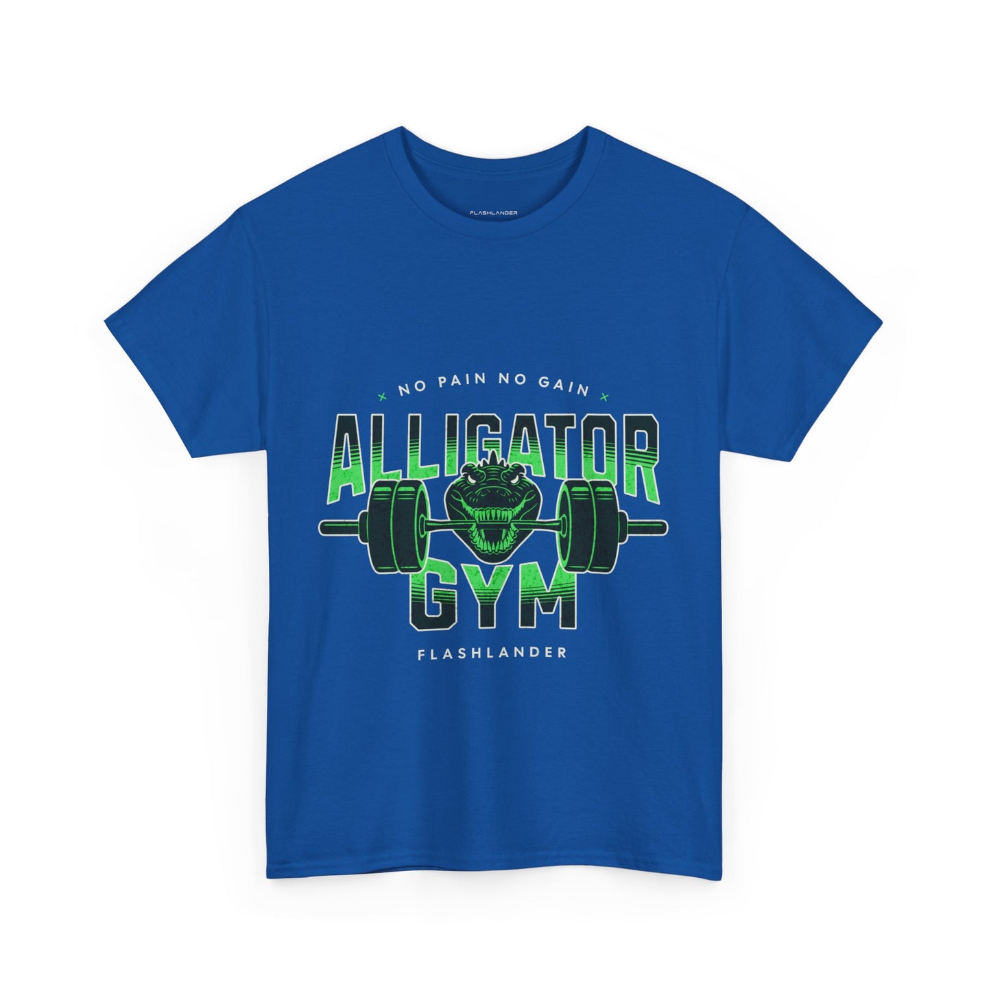 Aligator Gym Shirt Flashlander Cotton Unisex Charcoal Black Graphic Tee