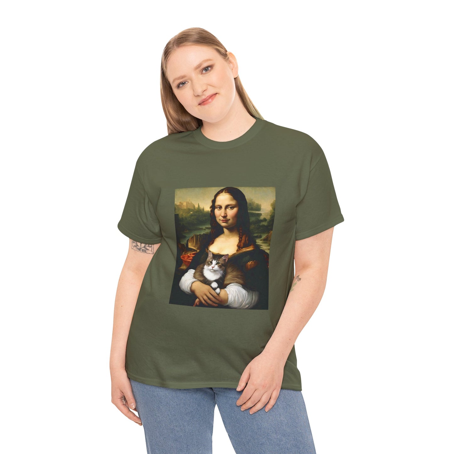 Mona Lisa with Cat - Flashlander Gym Shirt