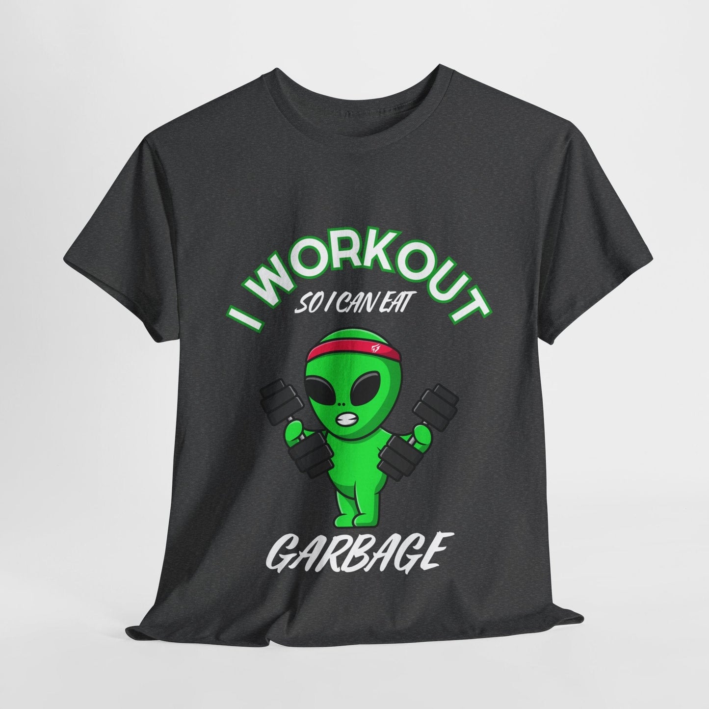 Alien I Workout So I Can Eat Garbage Graphic Tee Flashlander