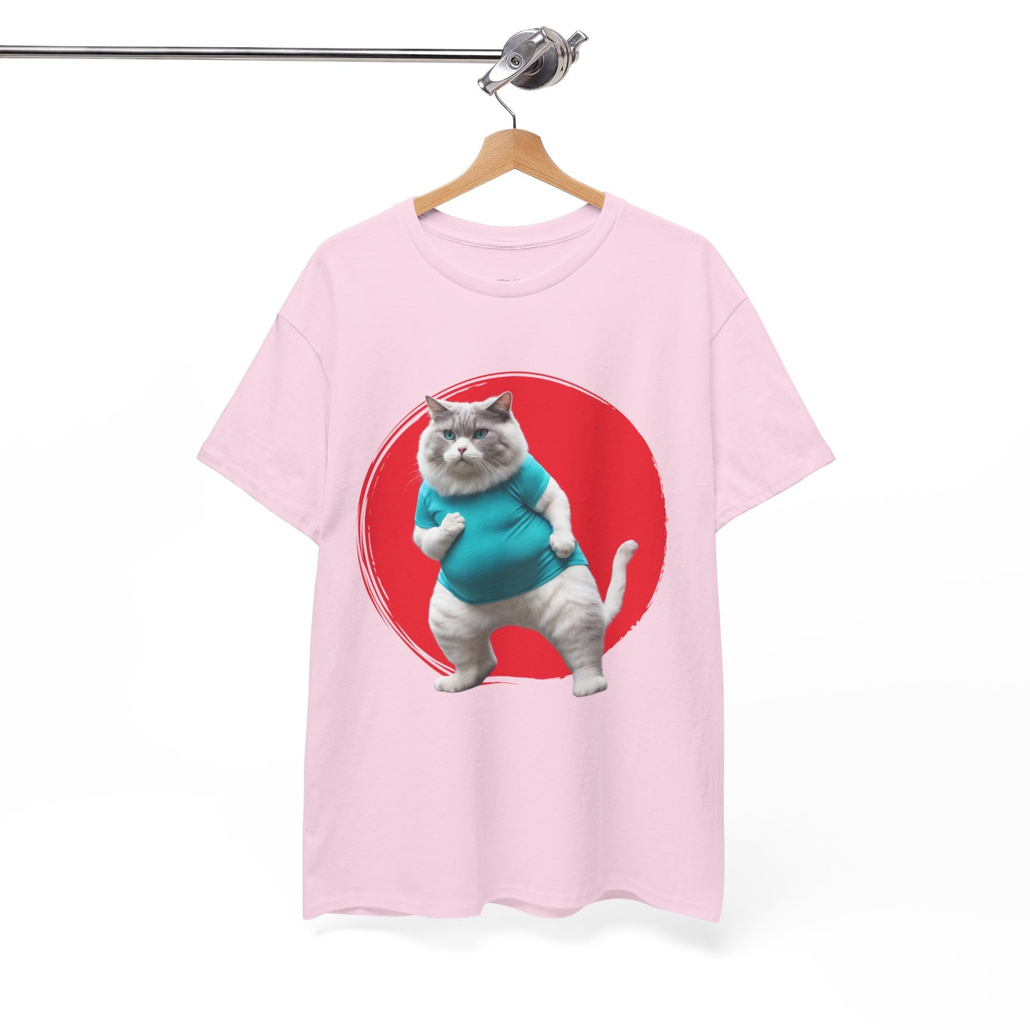 Camiseta de gimnasio Flashlander con divertido gato gordo de karate