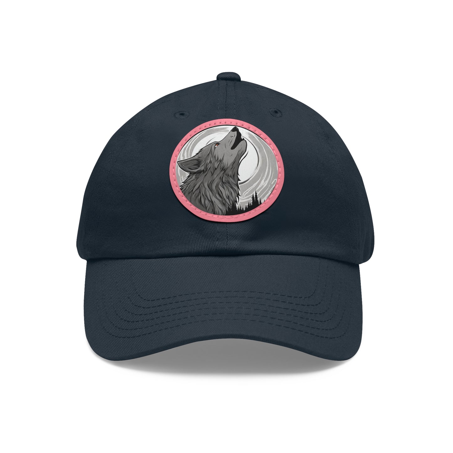 Wolf Howl with Full Moon Hat Wolf Hat Sportswear Cap Dad Hat with Patch (Round) Baseball Cap Wolf Cap Custom Hat Flashlander