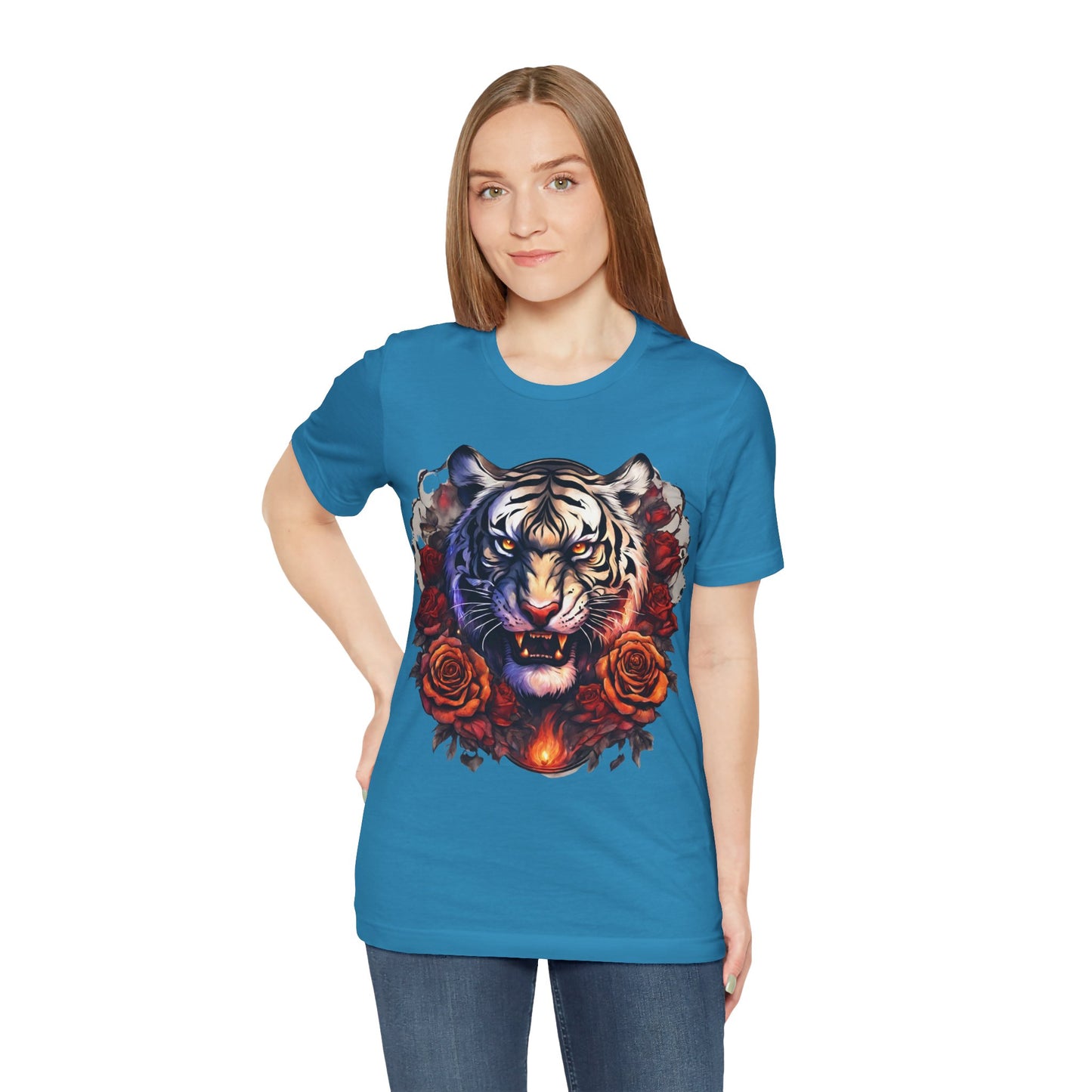 White Tiger Flames Flashlander Gym Shirt