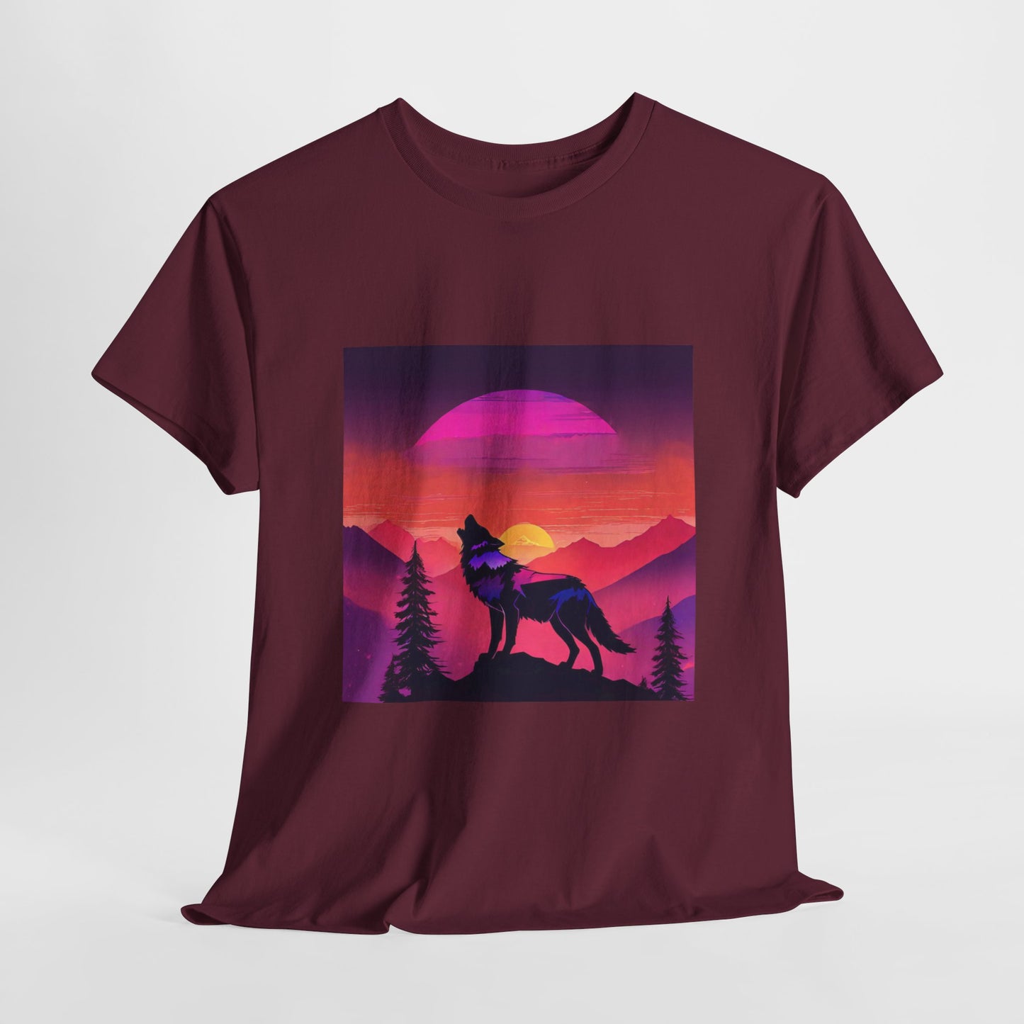 Wolf Majestic Sunset Gaphic Tee Flashlander