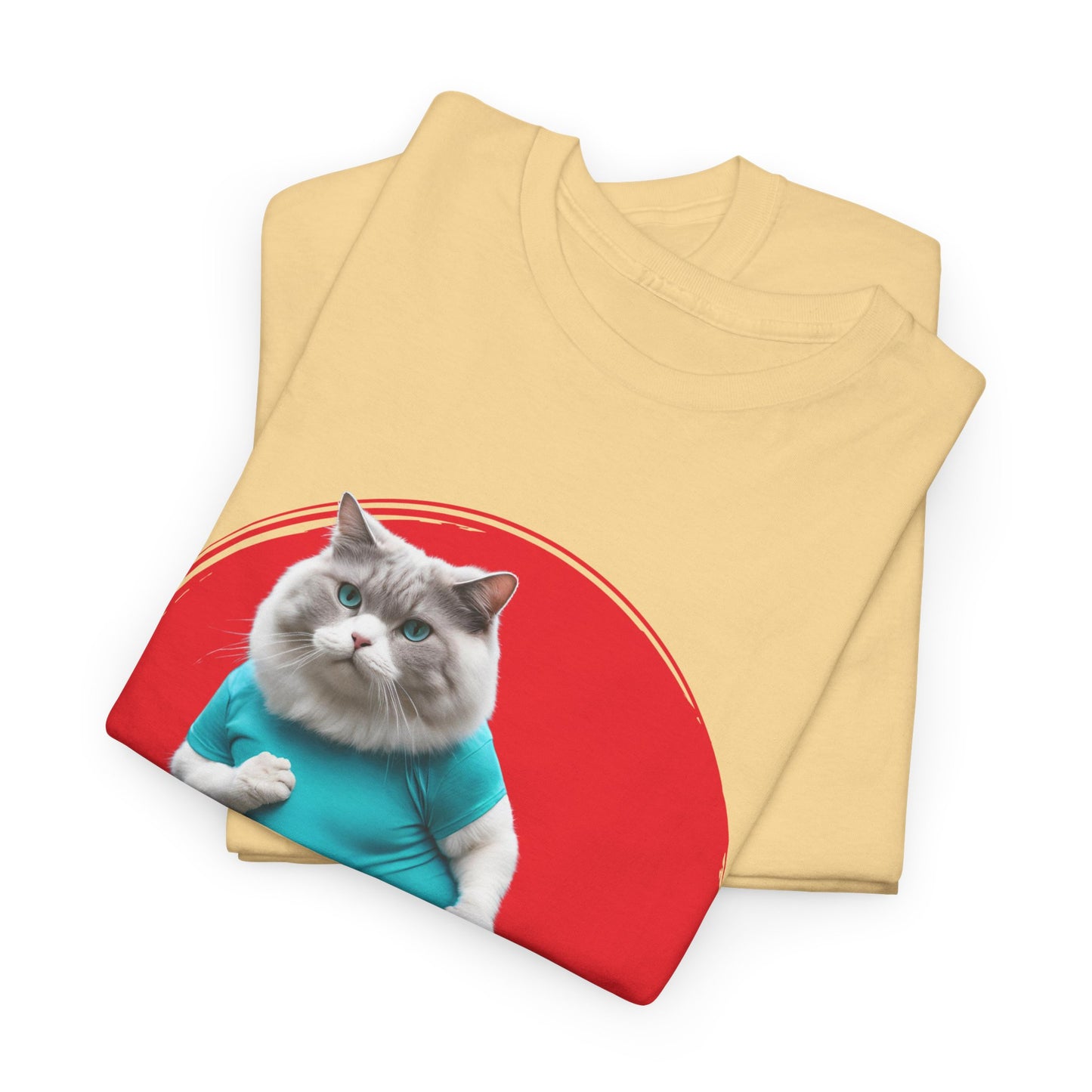 Camiseta de gimnasio Flashlander con divertido gato gordo de karate