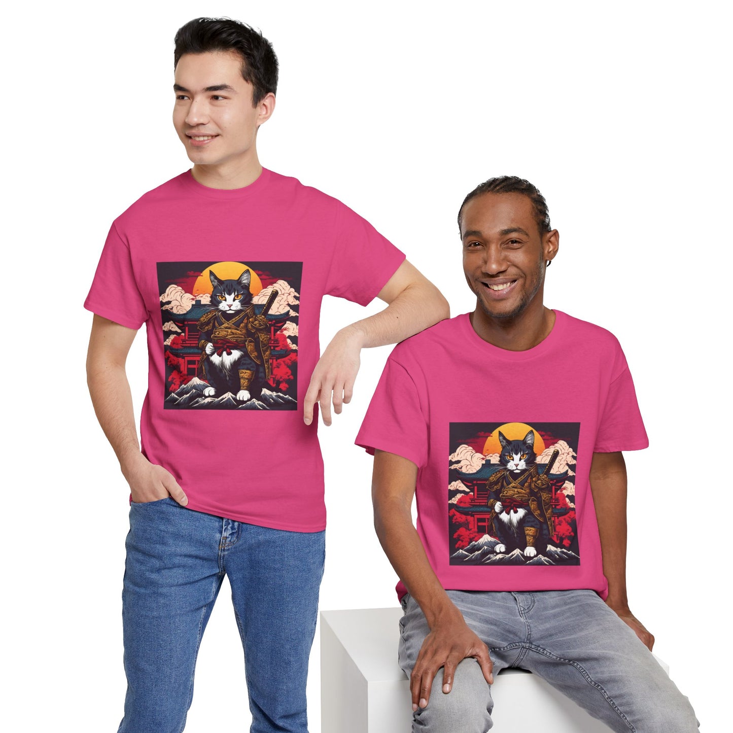 Samurai Cat Cartoon Anime - Flashlander Gym Shirt