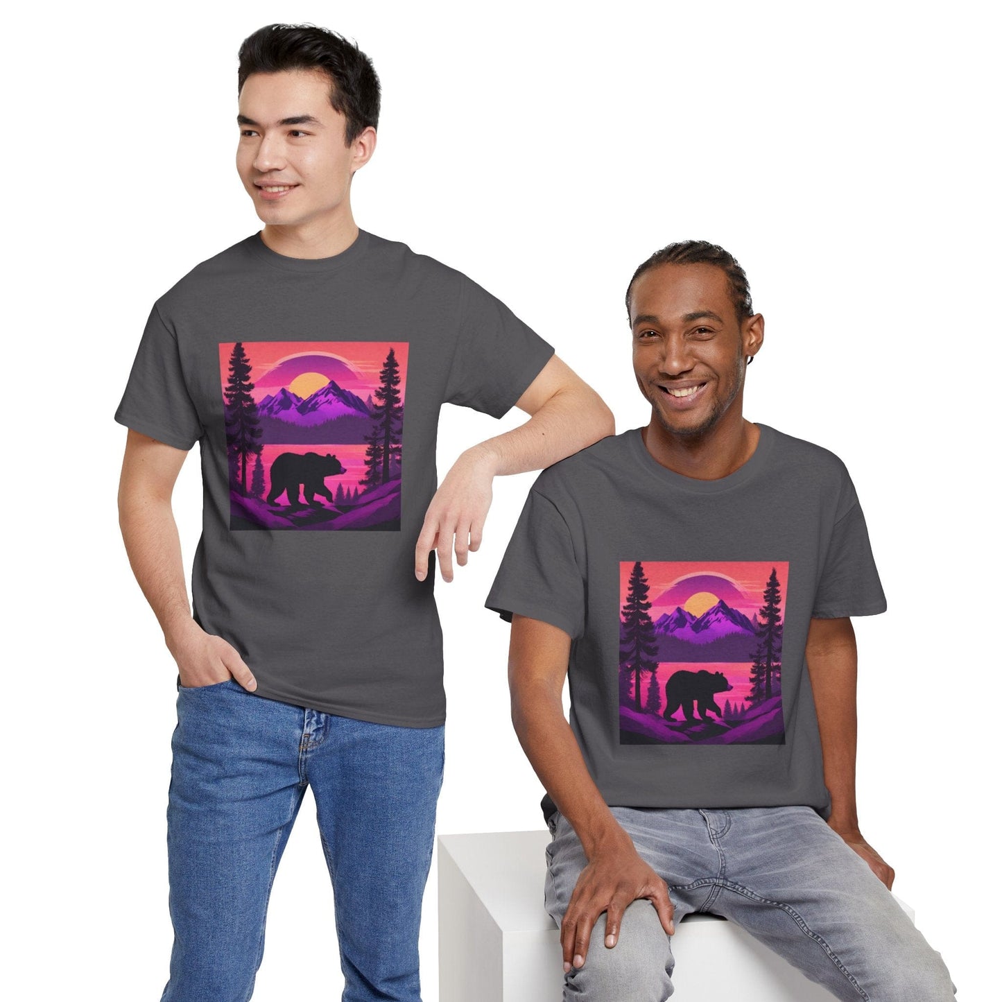 Bear Majestic Sunset Graphic Tee Flashlander