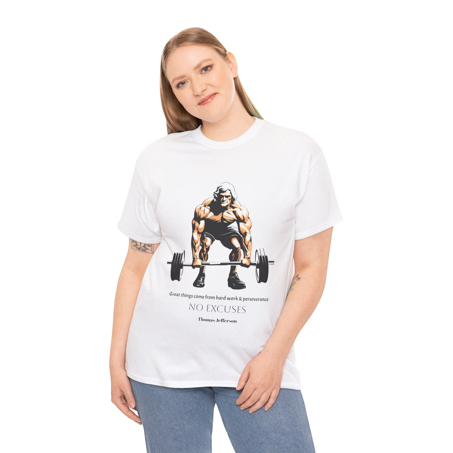 Thomas Jefferson Bodybuilder Shirt - Flashlander Great Things Come From Hard Work And Perseverance, No excuses Graphic Tee