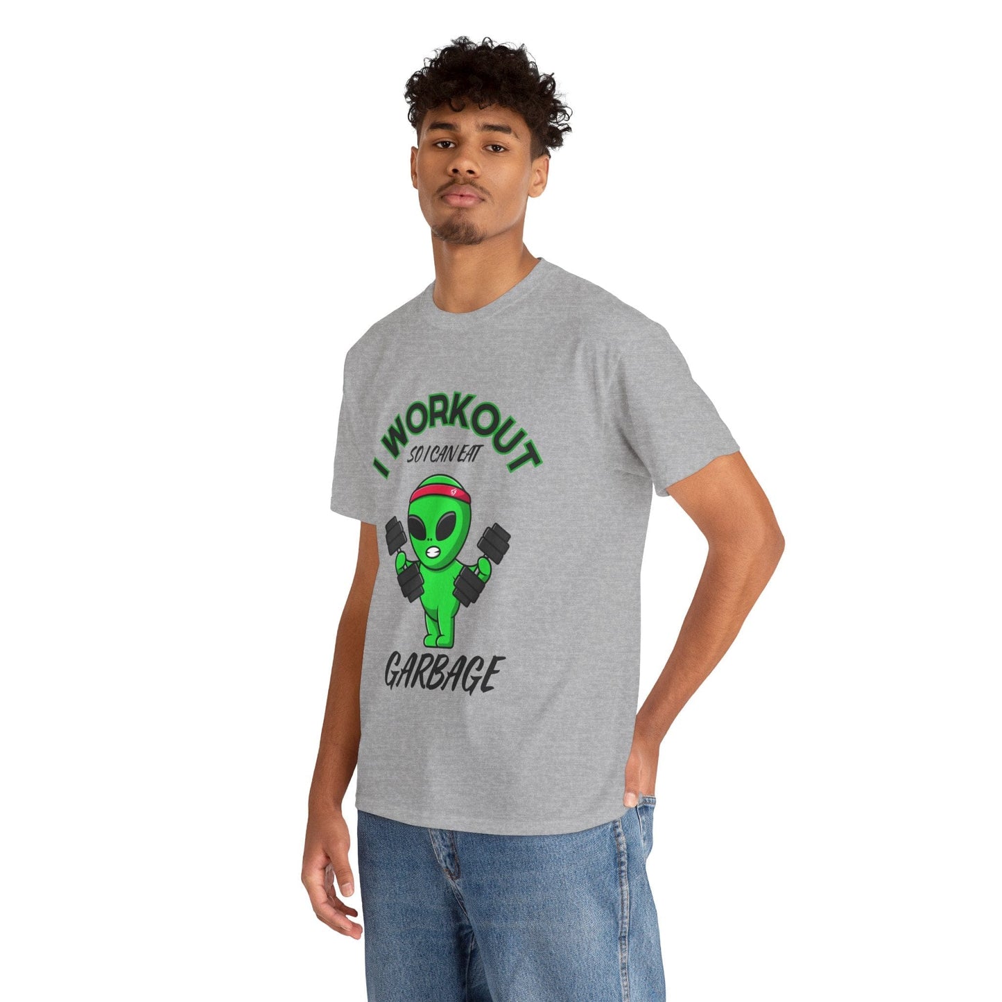 Alien I Workout So I Can Eat Garbage Graphic Tee Flashlander