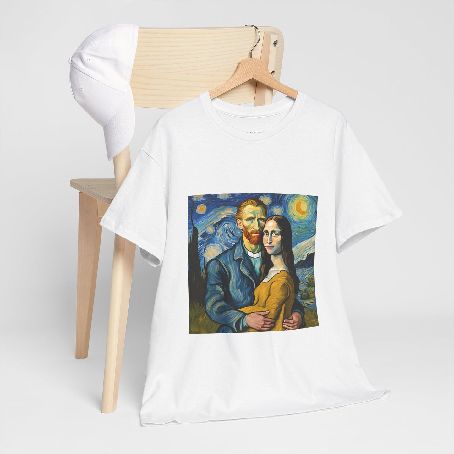 Funny Mona Lisa with Vincent Van Gogh Starry Night - Flashlander Gym Shirt