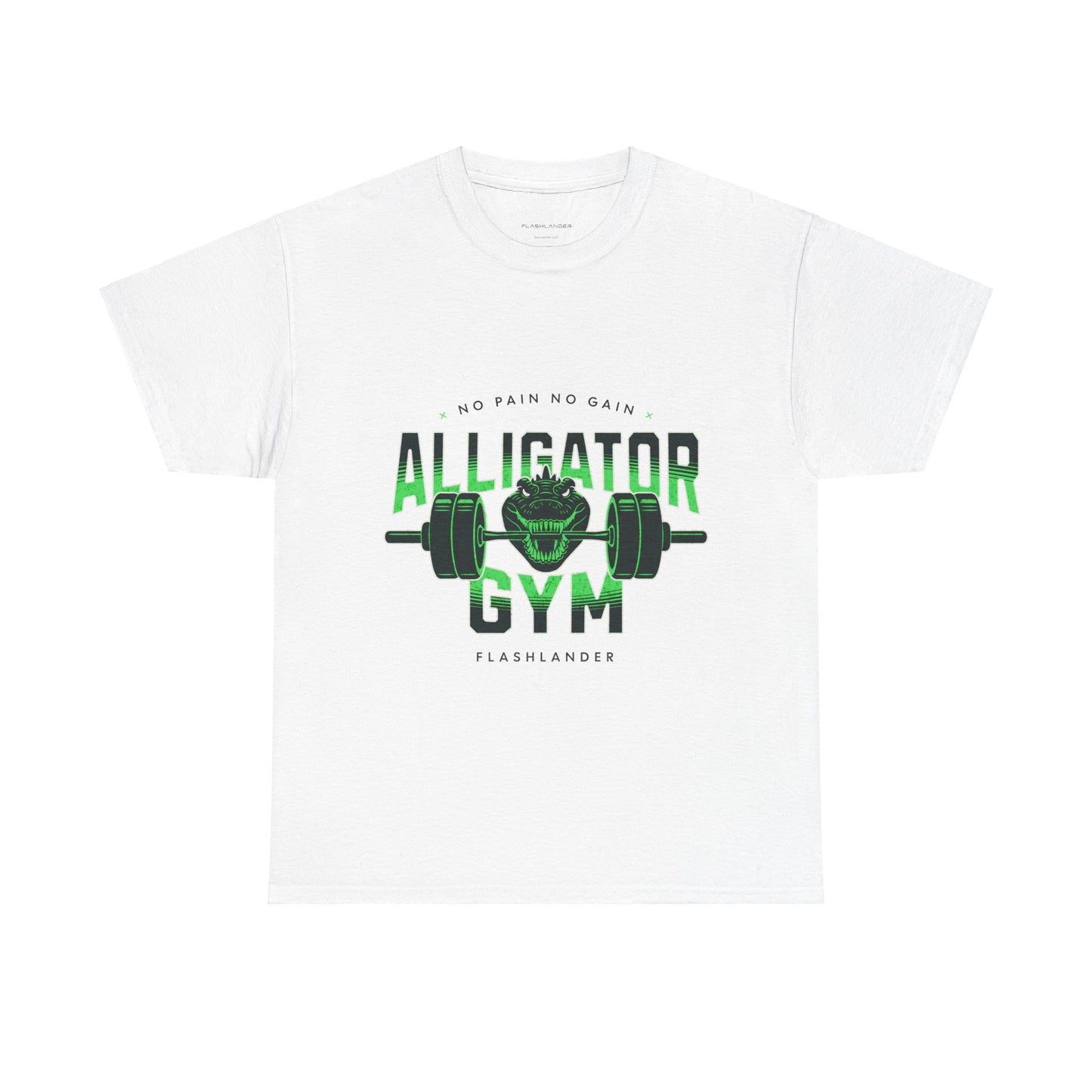 Aligator Gym Shirt Flashlander Cotton Unisex Charcoal Black Graphic Tee