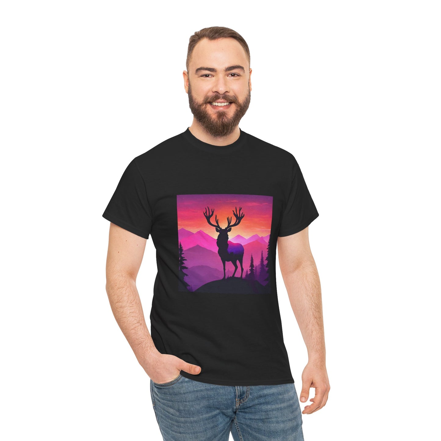 Deer Majestic Sunset Flashlander Gym Shirt