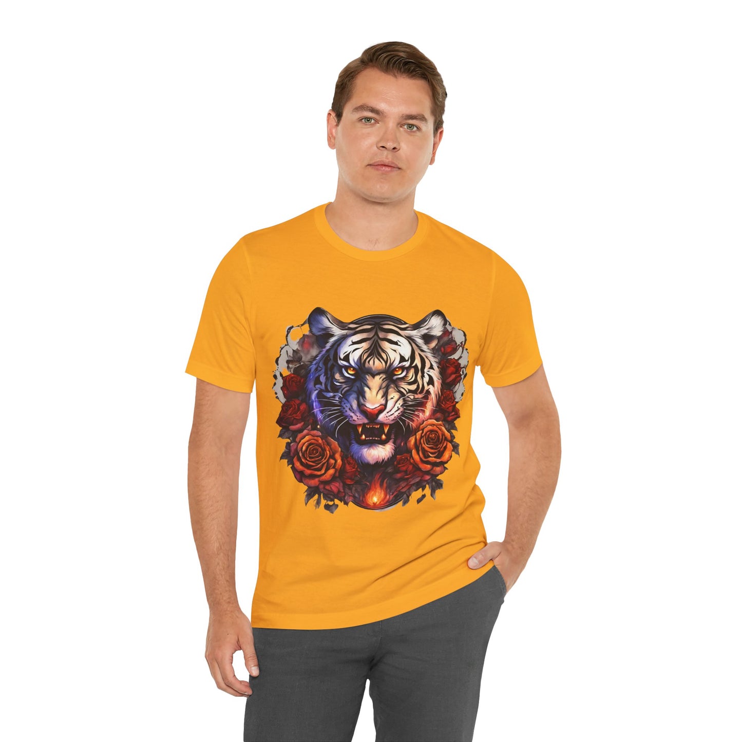 White Tiger Flames Flashlander Gym Shirt