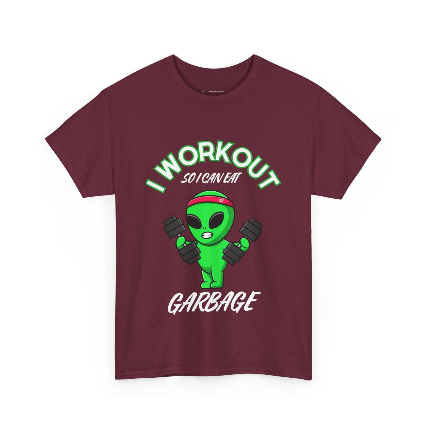 Alien I Workout So I Can Eat Garbage Graphic Tee Flashlander