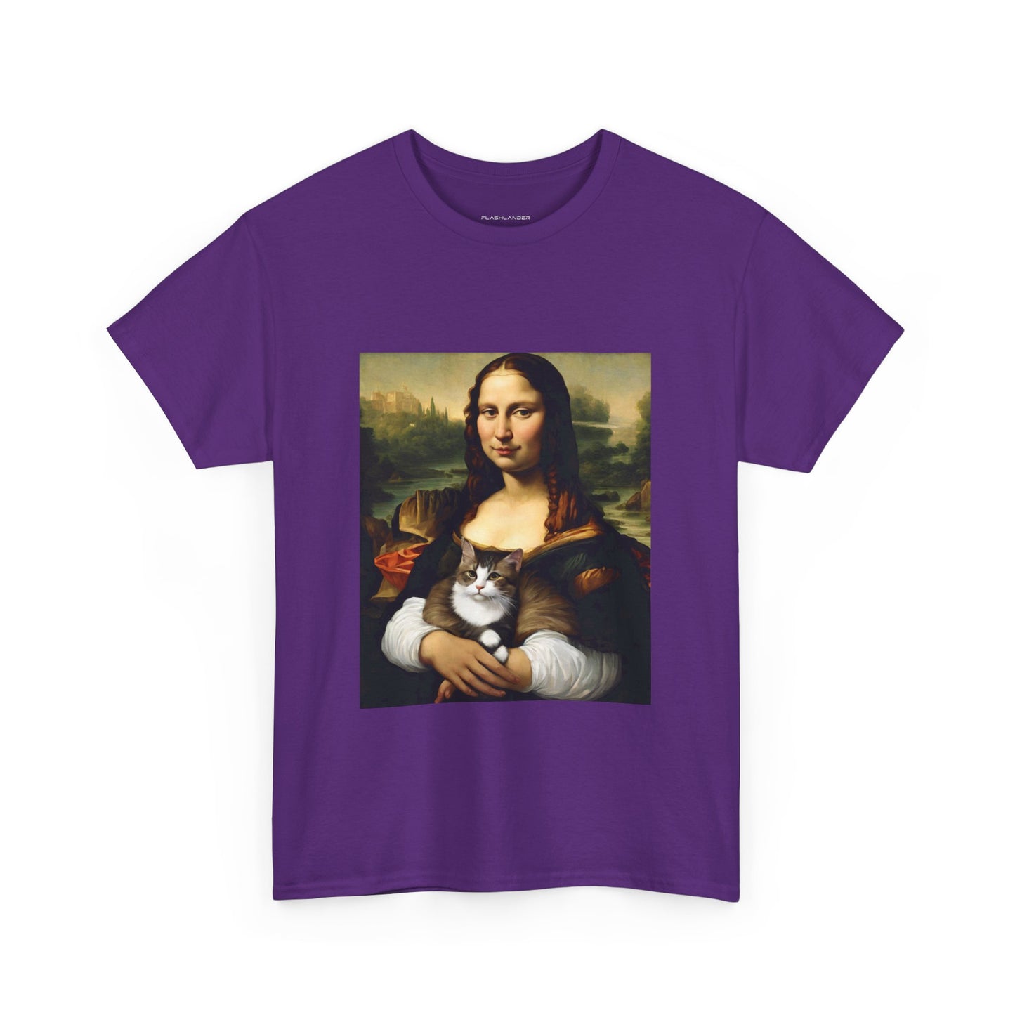 Mona Lisa with Cat - Flashlander Gym Shirt