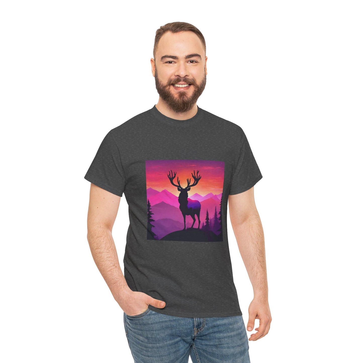 Deer Majestic Sunset Flashlander Gym Shirt