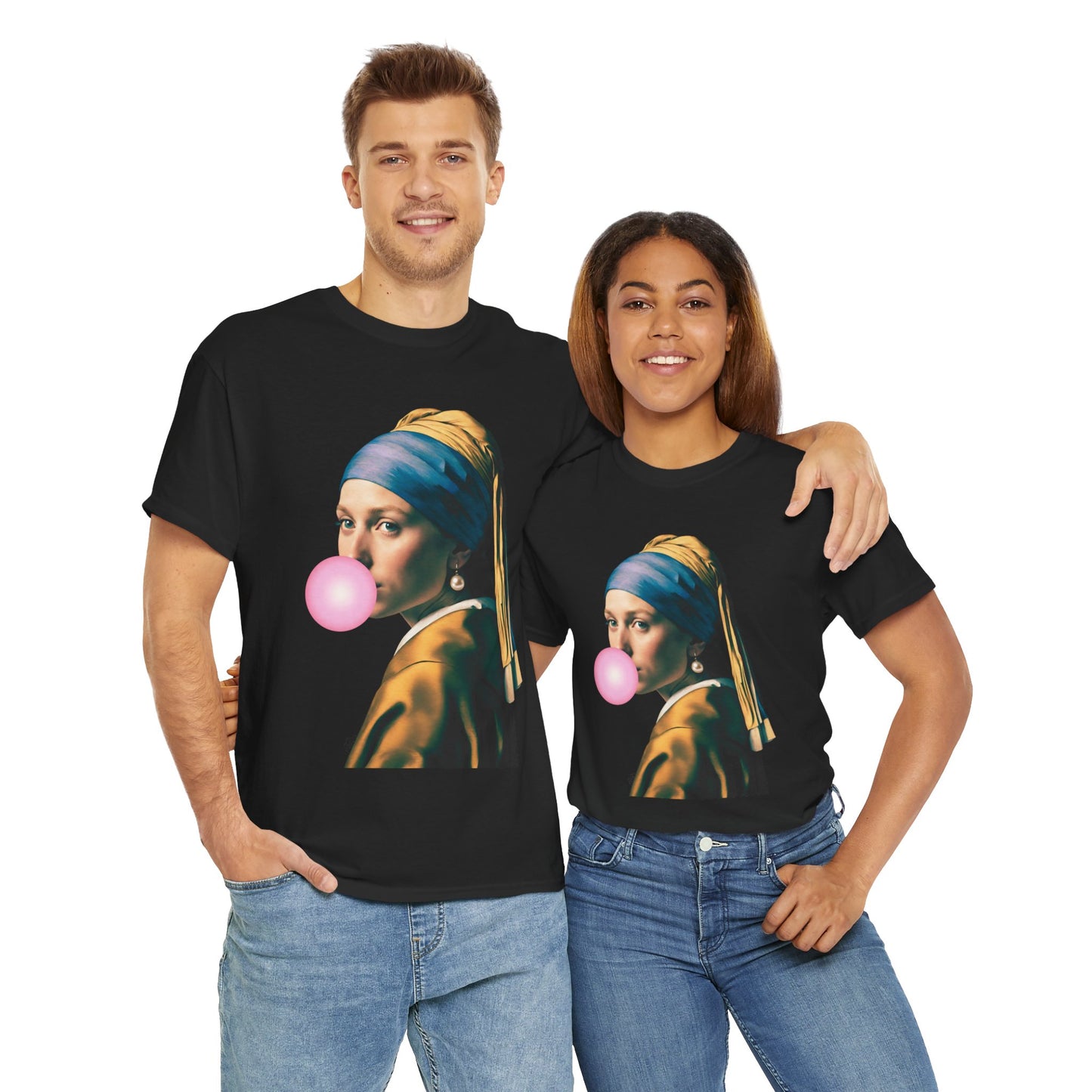 Bubble Gum Girl with a Pearl Earring Johannes Vermeer - Flashlander Gym Shirt