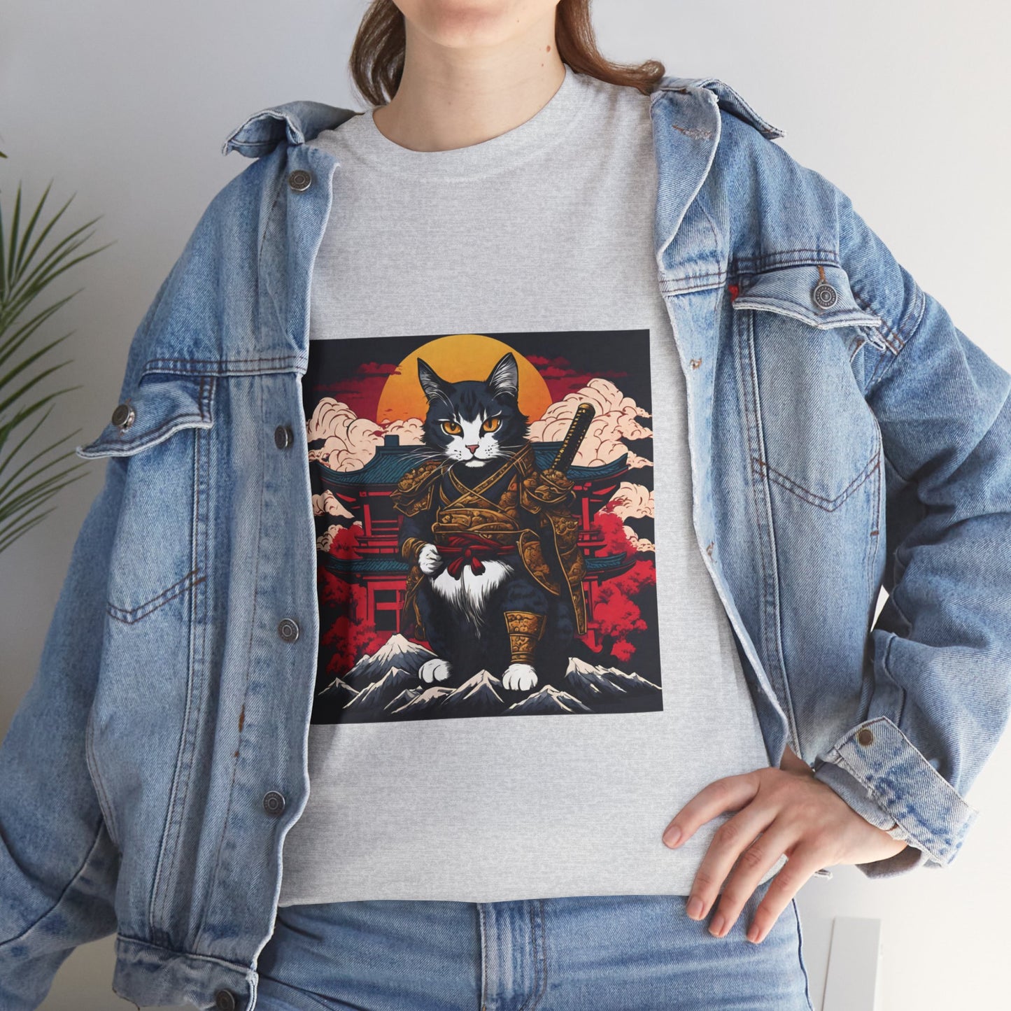 Samurai Cat Cartoon Anime - Flashlander Gym Shirt