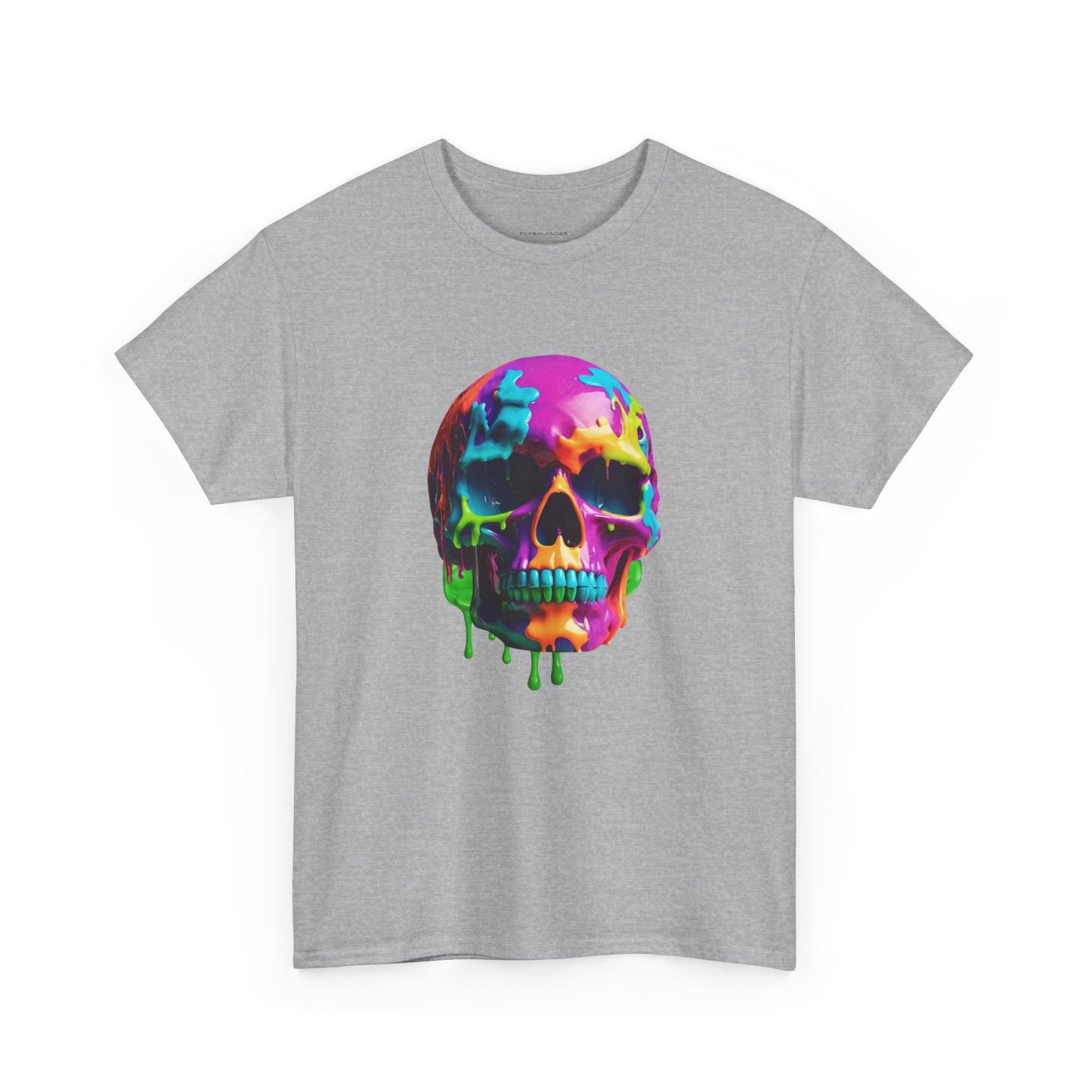 Camiseta con calavera de fusión de neón Flashlander