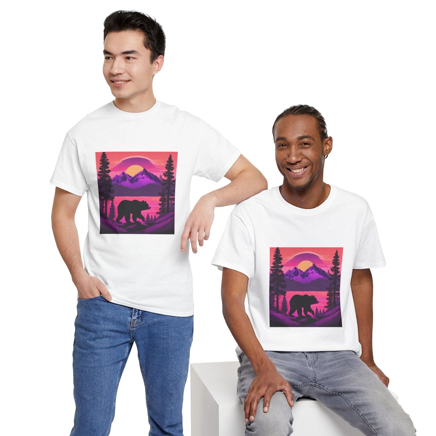 T-shirt graphique Bear Majestic Sunset Flashlander