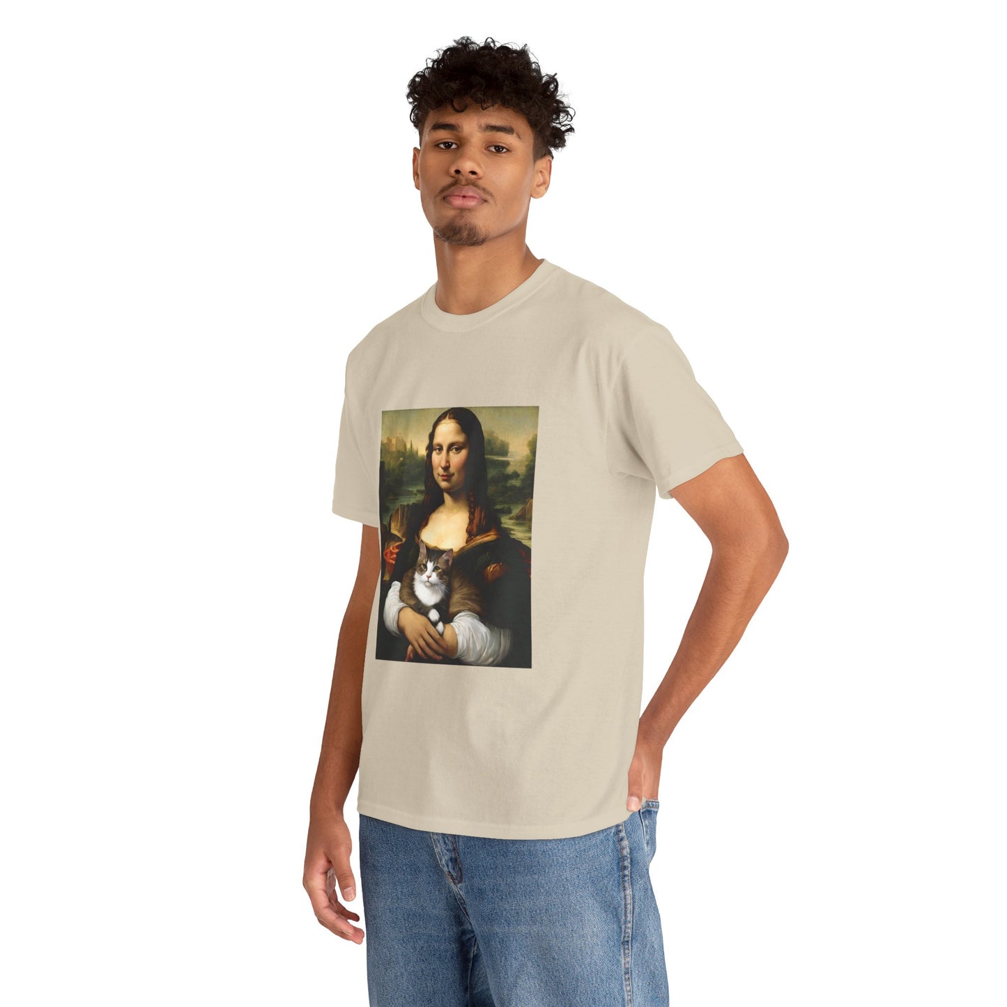 Mona Lisa with Cat - Flashlander Gym Shirt