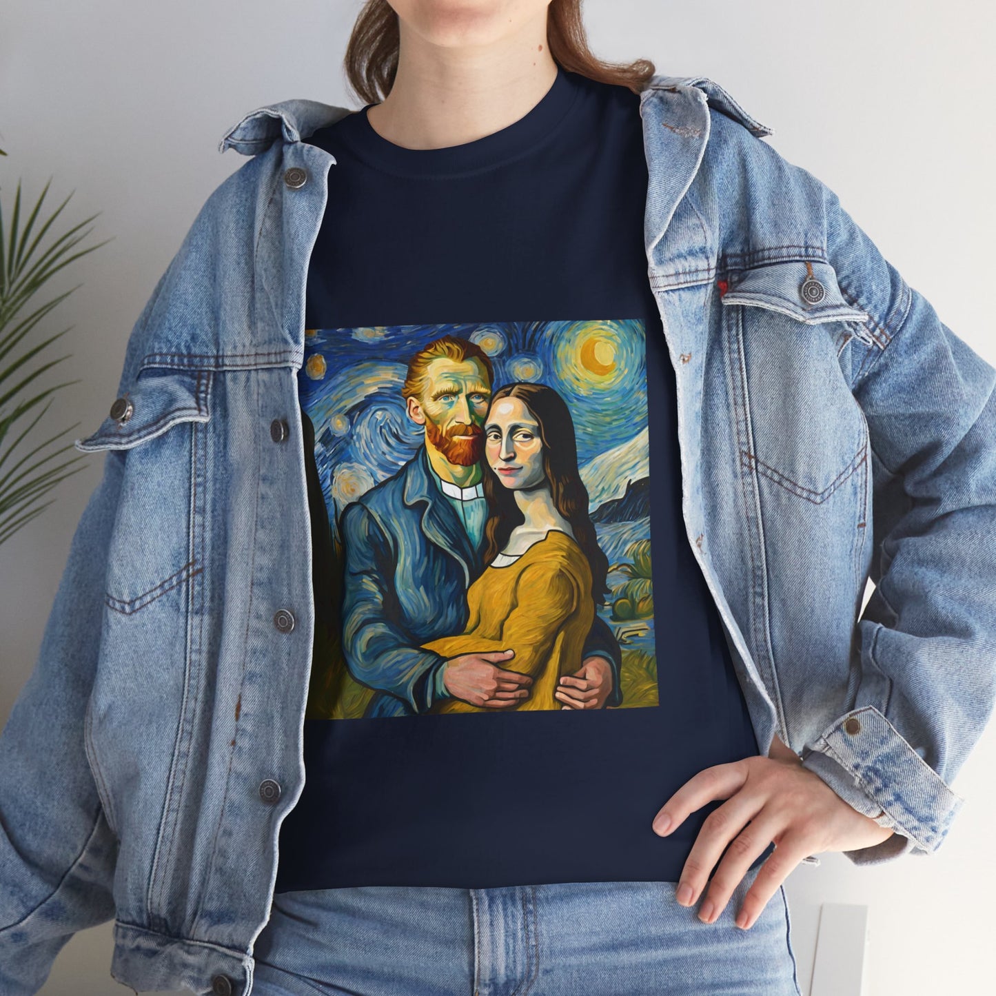 Funny Mona Lisa with Vincent Van Gogh Starry Night - Flashlander Gym Shirt