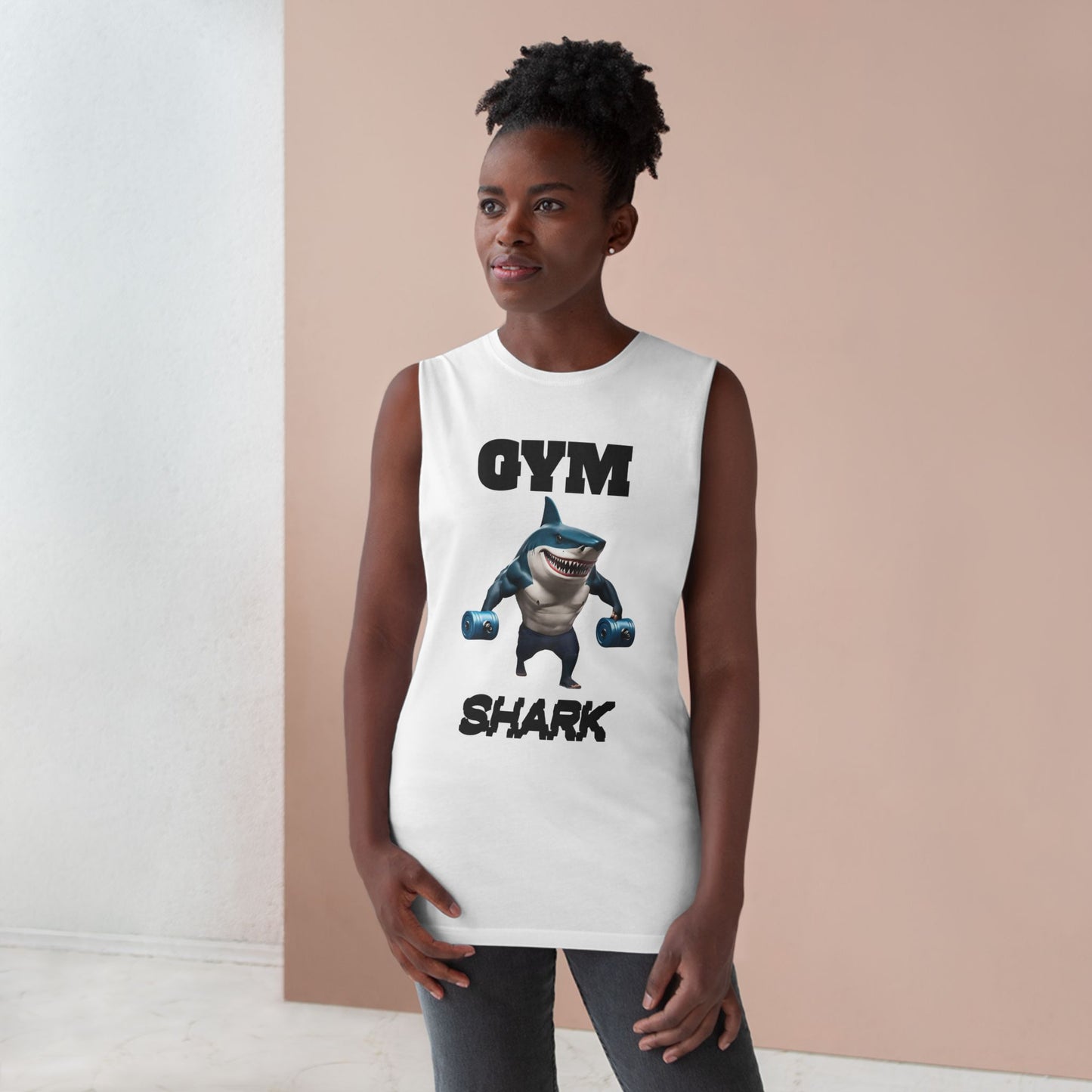 Shark Gym Scoop Bottom Cotton Unisex Barnard Performance Tank