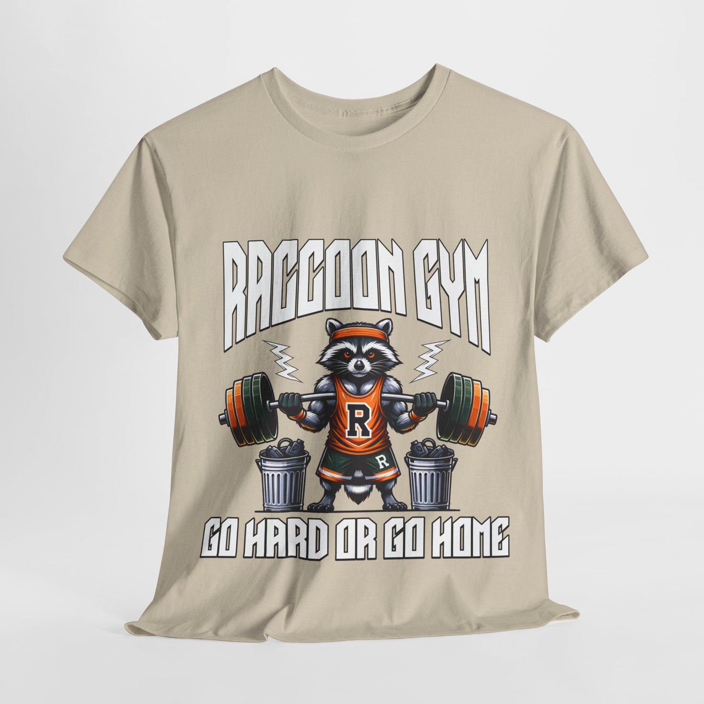 Raccoon Bodybuilder Shirt Flashlander Go Hard or Go Home Gym T-Shirt Cotton Unisex Graphic Tee