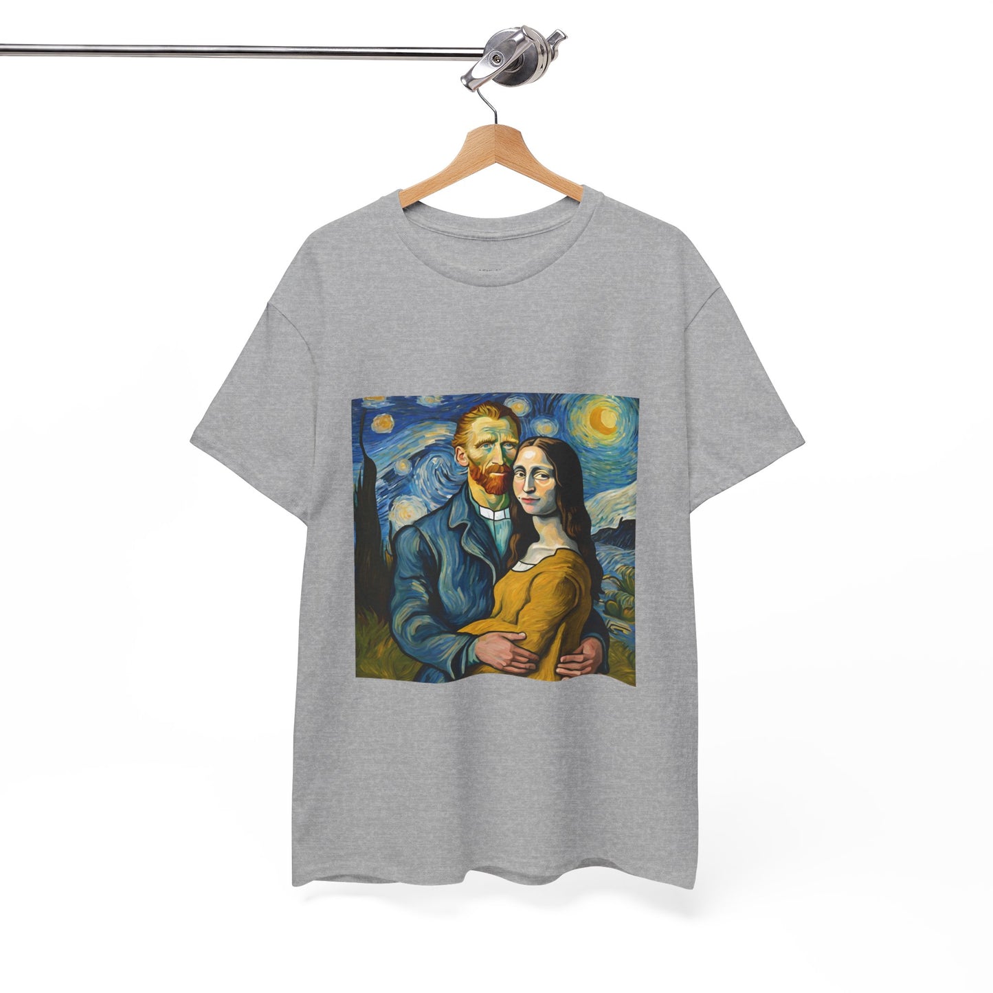 Funny Mona Lisa with Vincent Van Gogh Starry Night - Flashlander Gym Shirt