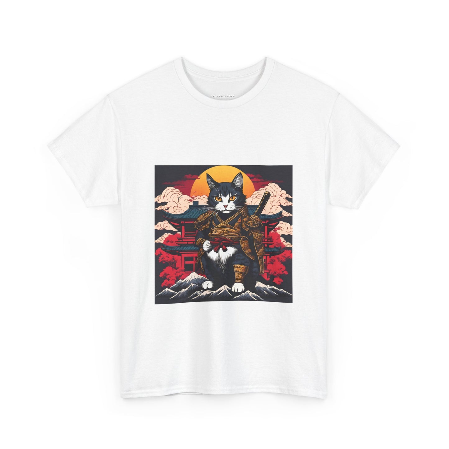 Samurai Cat Cartoon Anime - Flashlander Gym Shirt