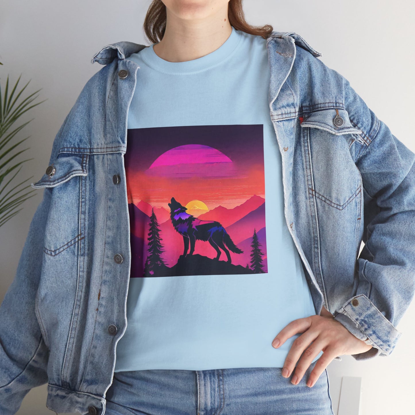 Wolf Majestic Sunset Gaphic Tee Flashlander