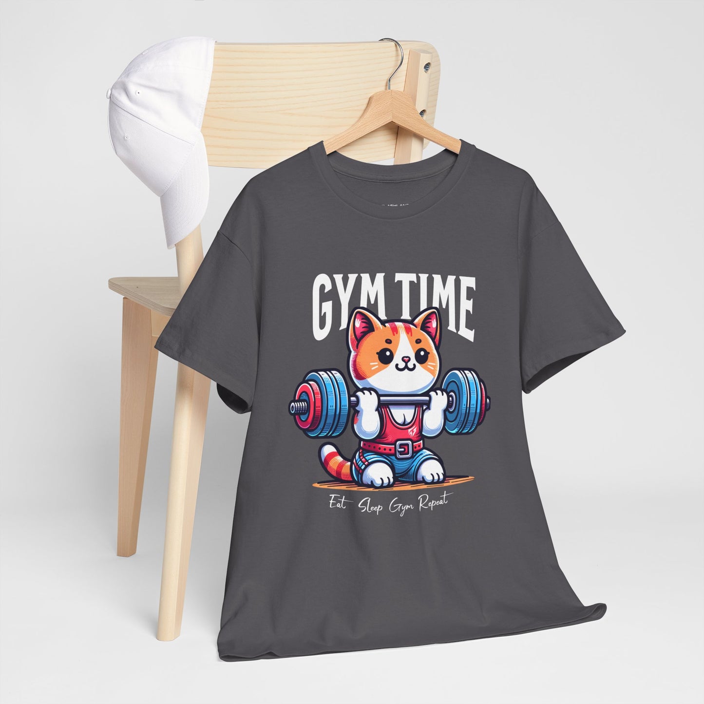 Cute Cat Gym Time Shirt Flashlander Graphic Tee