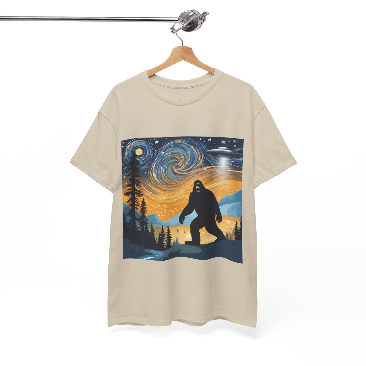 Funny Starry Night Stroll Bigfoot Encounters UFO Abduction - Flashlander Gym Shirt