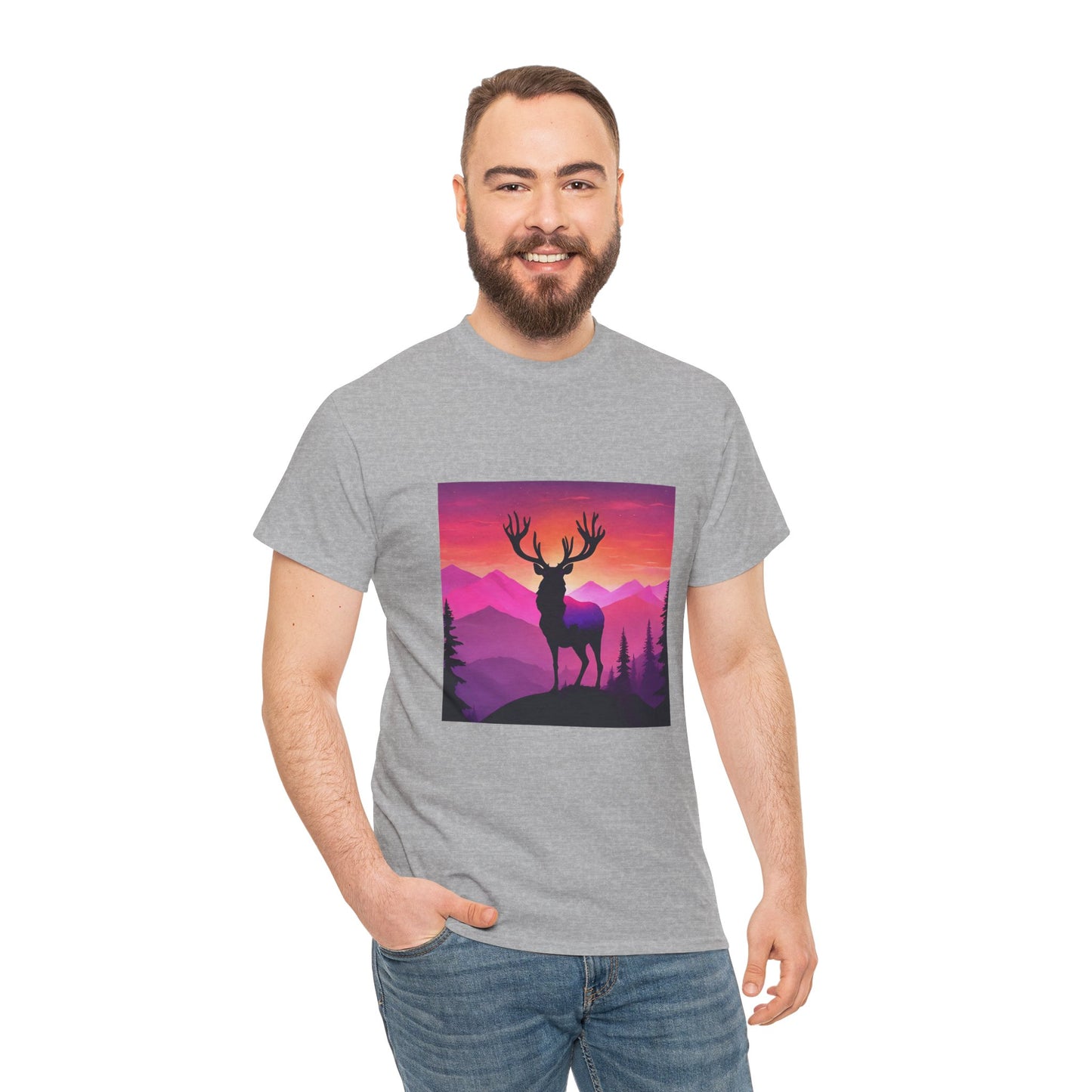 Deer Majestic Sunset Flashlander Gym Shirt