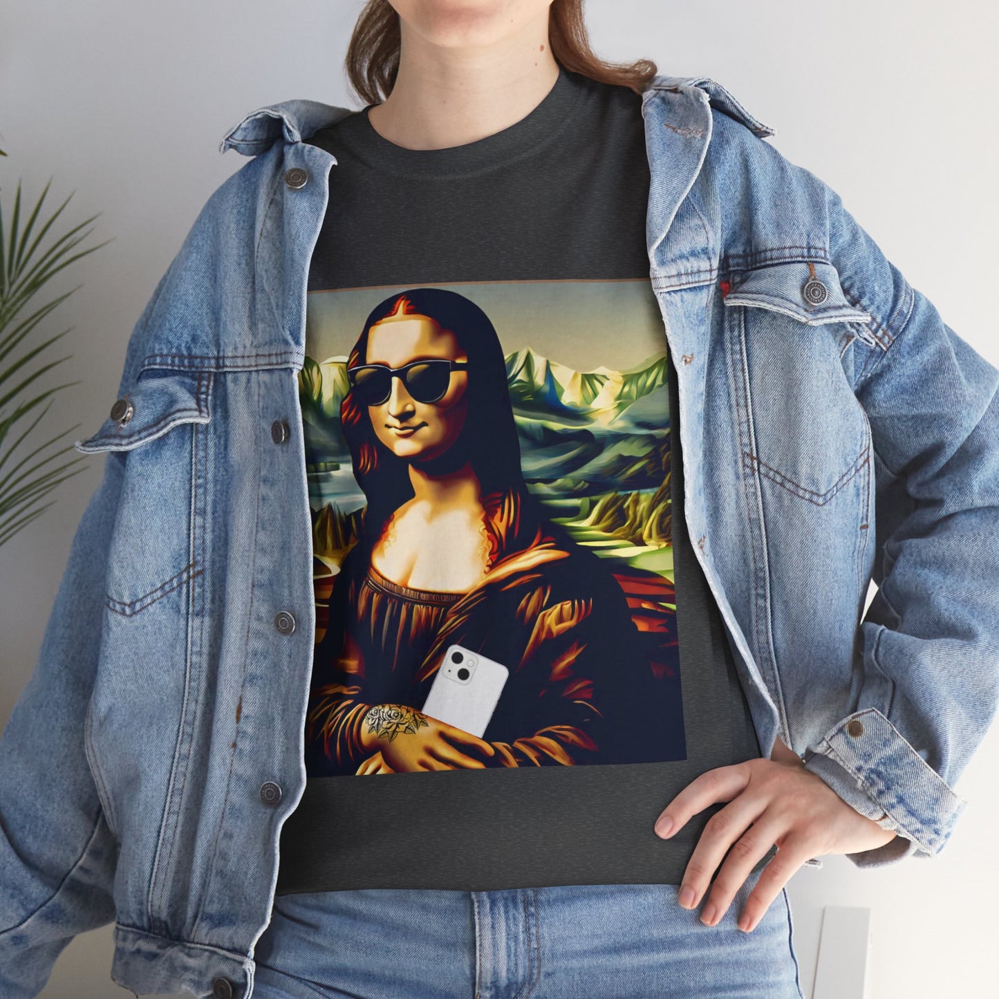 Camiseta deportiva de Flashlander: Mona Lisa moderna y divertida 