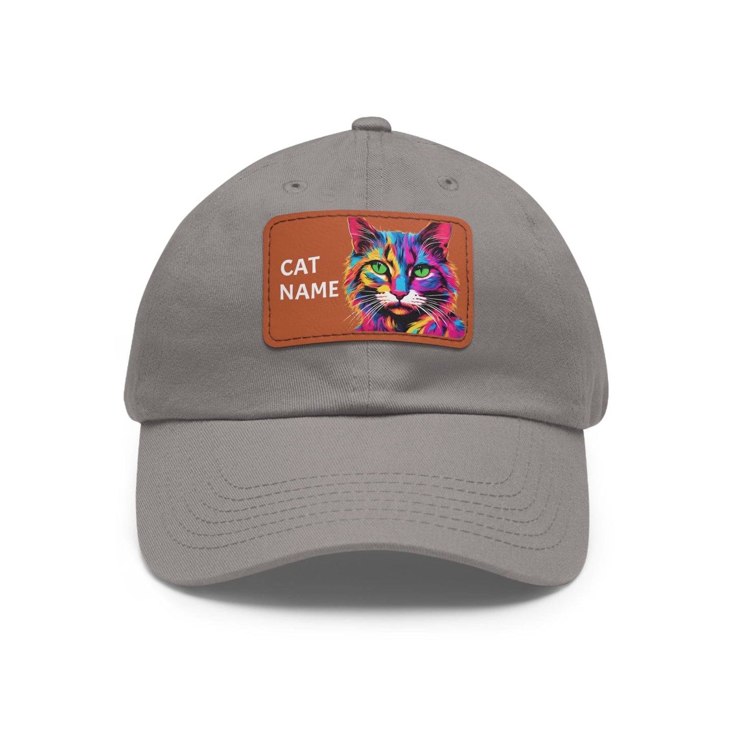 Cat Hat Sportswear Hat Cat Cap Cat Pop Art Hat Dad Hat with Patch (Rectangle) Cat Baseball Cap Kitty Cap Kitty Hat Kitten Hat Pop Art Cat Custom Hat Flashlander